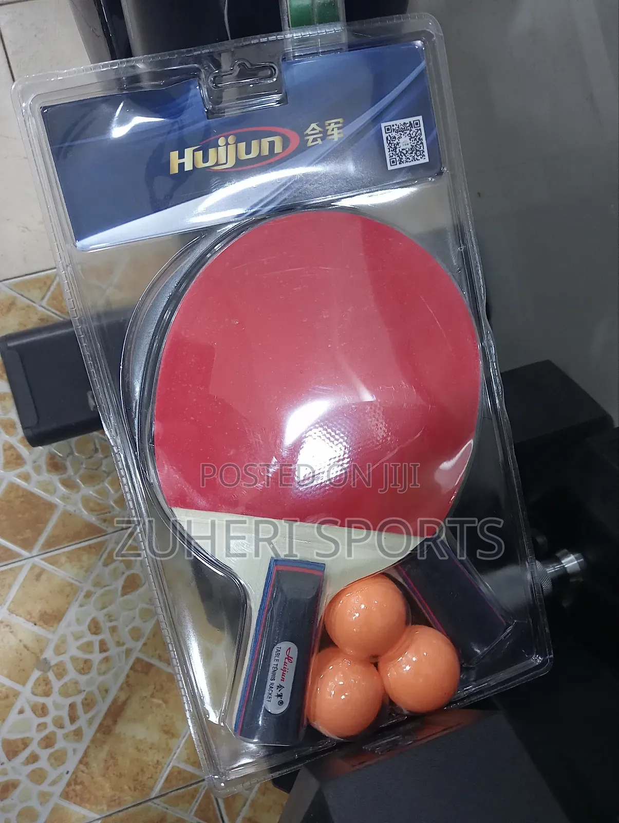 Table Tennis Racket Set; 2 Rubber Padded Bats + 3star Balls