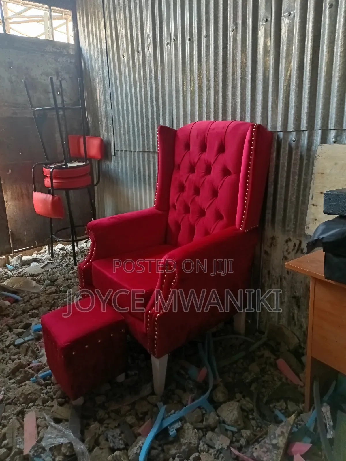 King Chair or Pedicure Seat, Hot Red