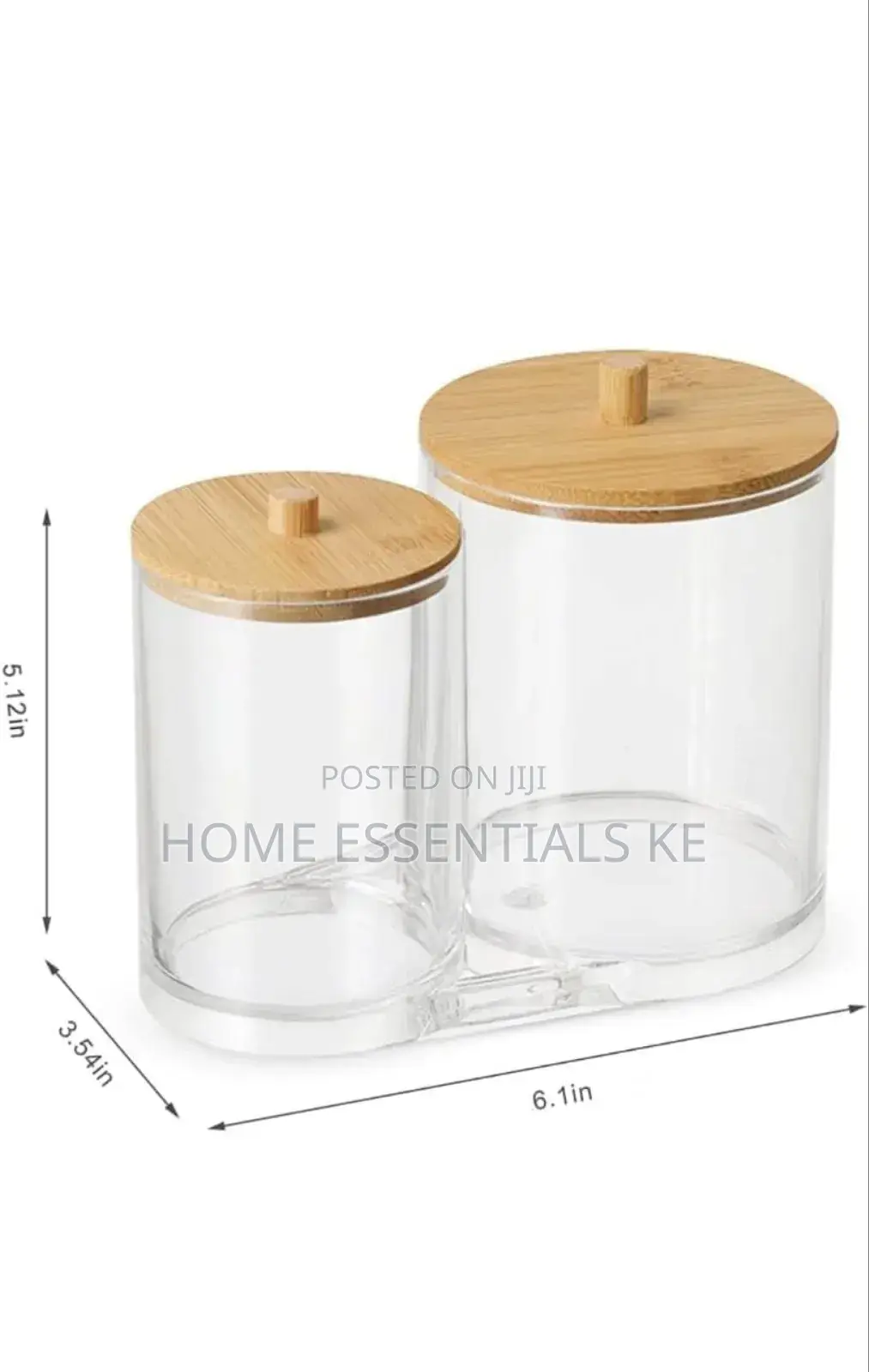 *Double Compartment Acrylic Cotton Swabs Jewelry Organizer*