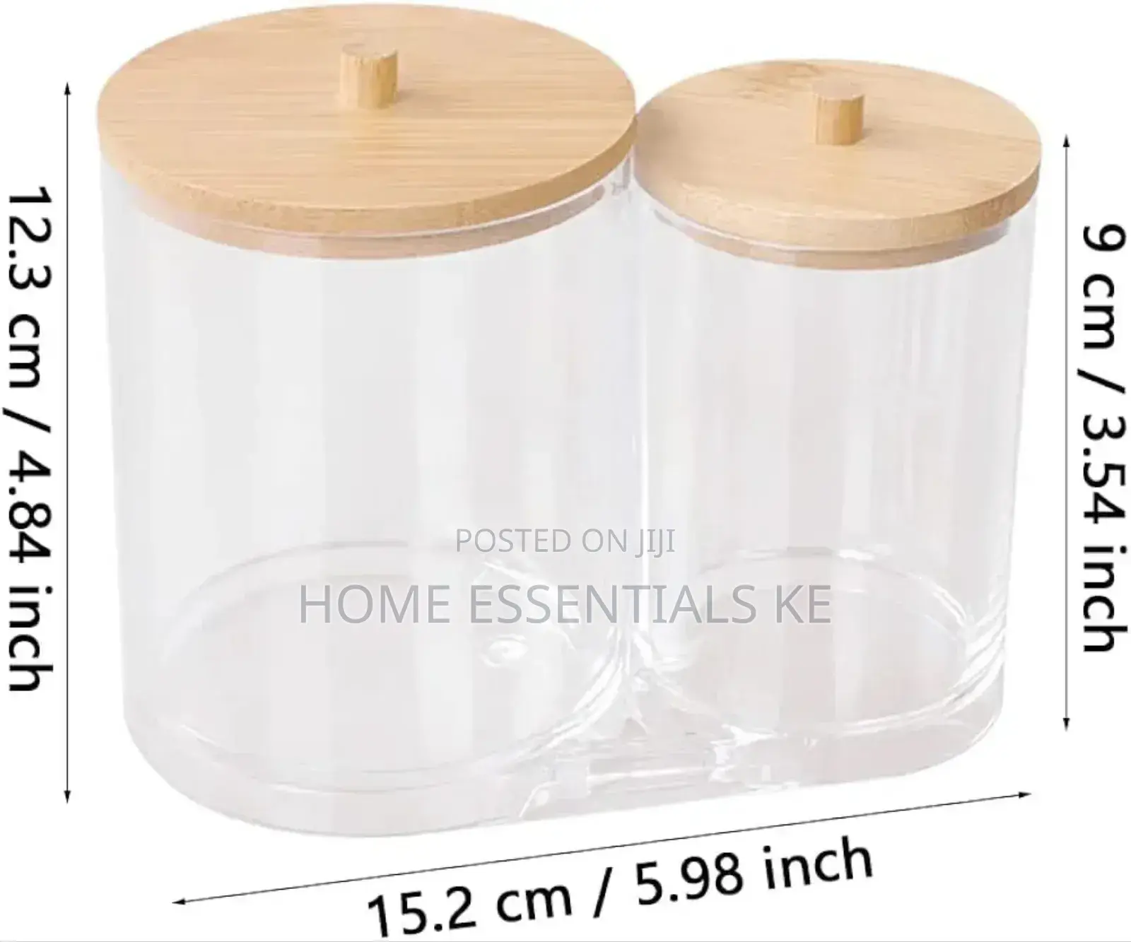 *Double Compartment Acrylic Cotton Swabs Jewelry Organizer*