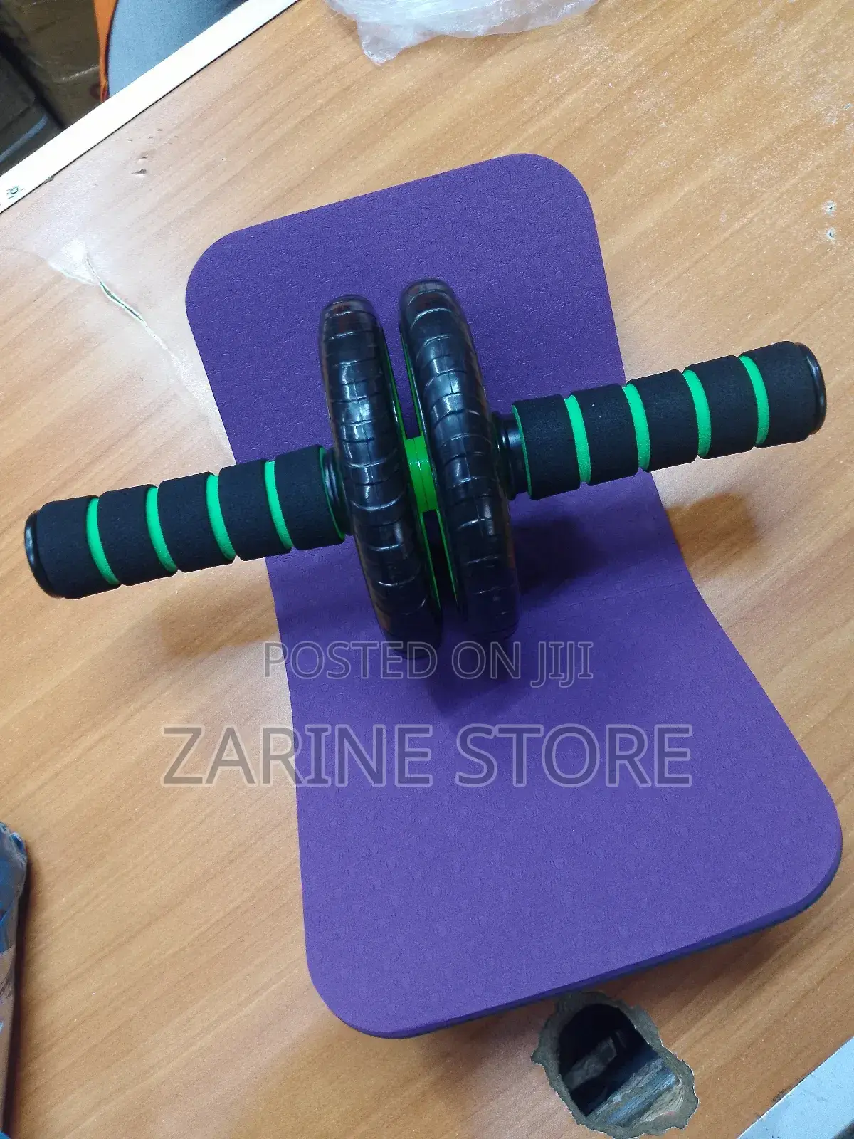 Double Wheel Roller With Knee Pad Ab Total Body Exerciser