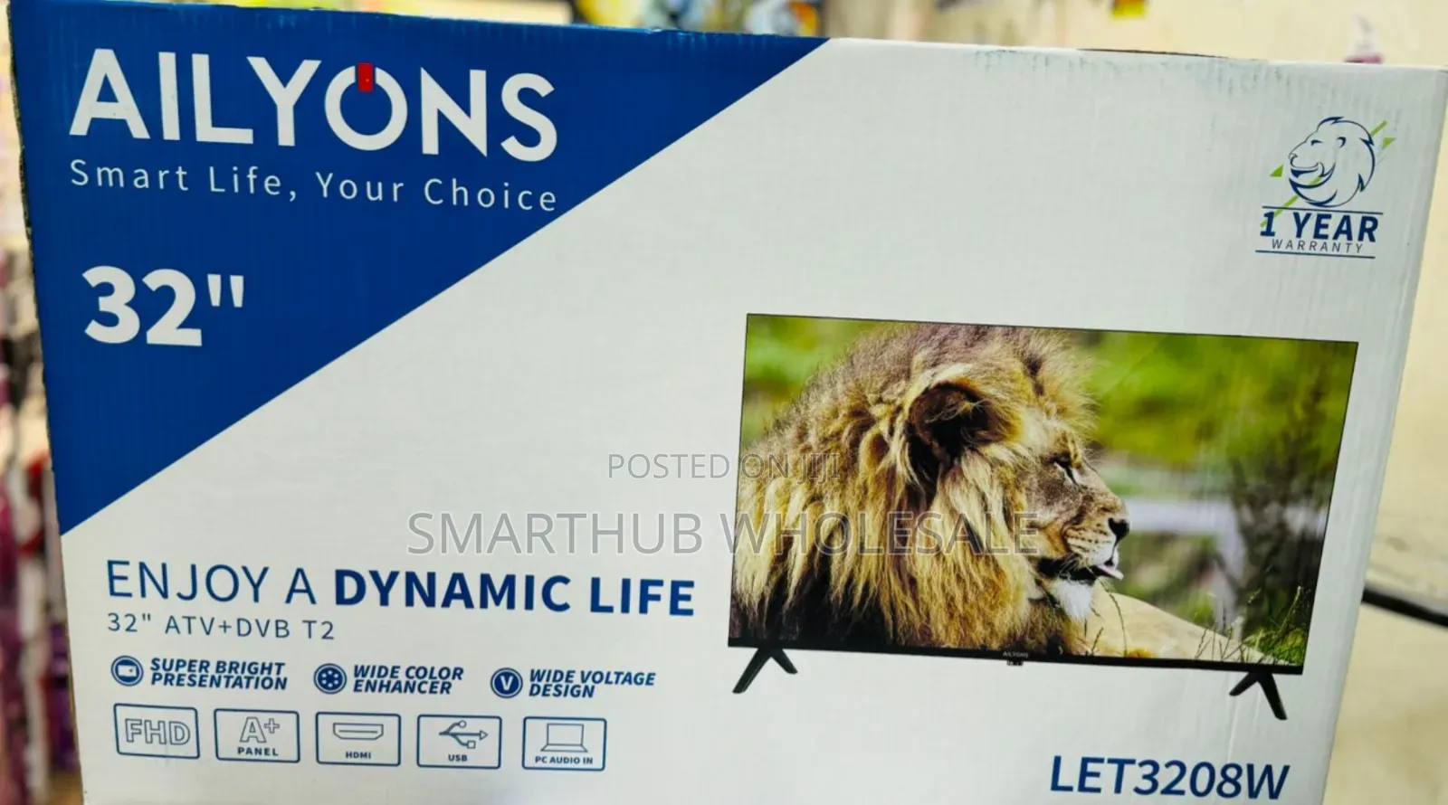 Ailyons 32" FHD Frameless Digital Led Tv Inbuilt Decoder