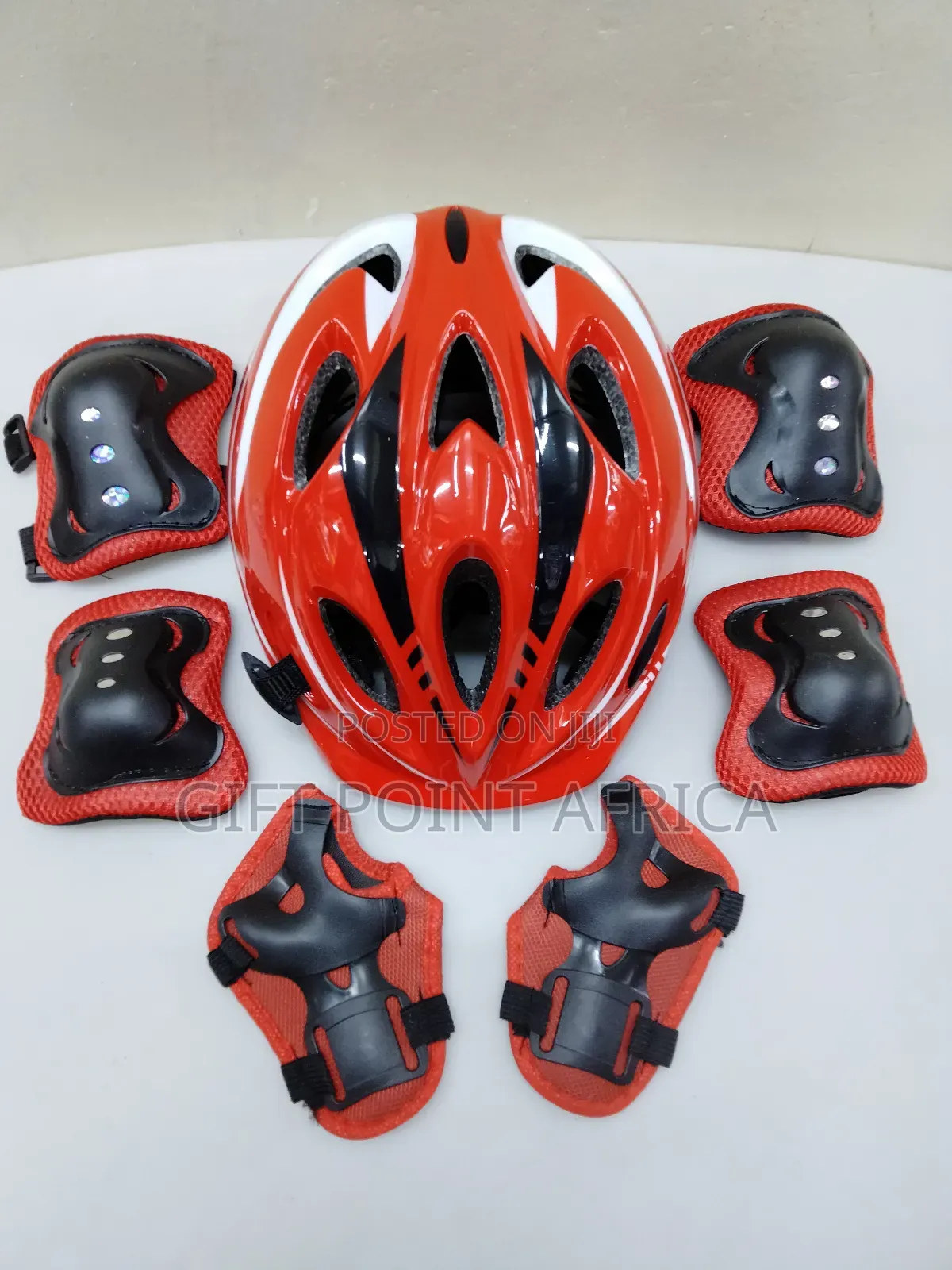 Red 7 in 1 Kids Protective Gears ( Helmet and Guards)