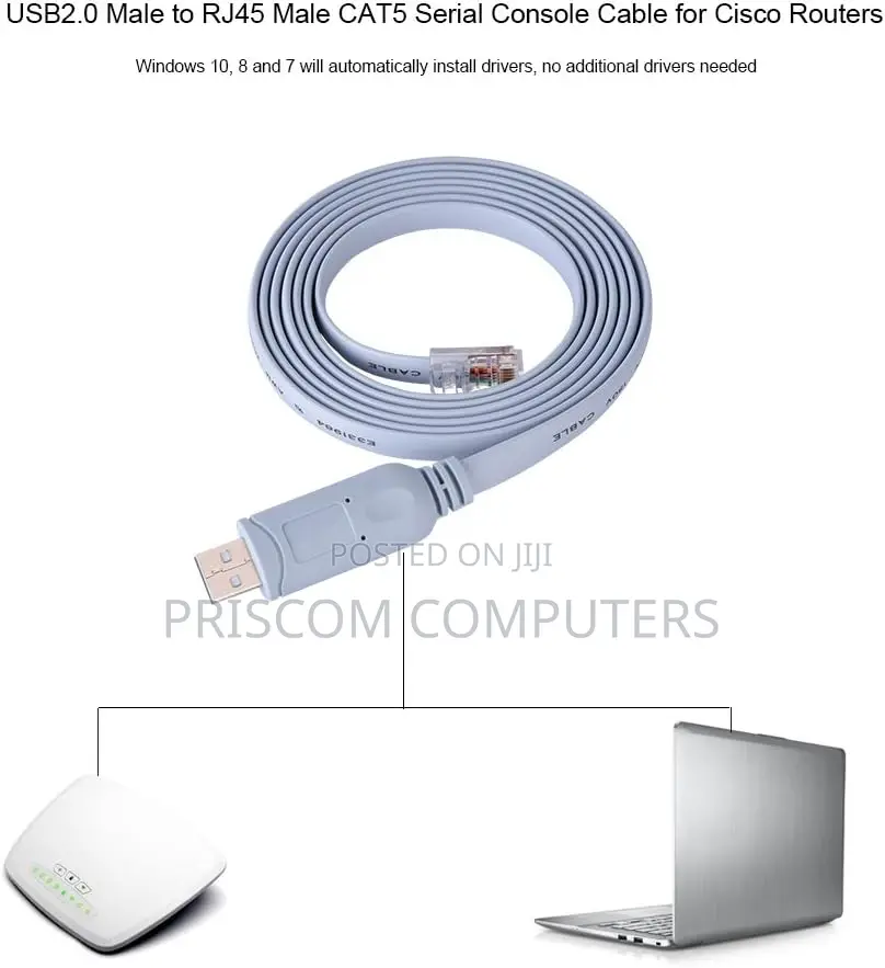USB a Male to RJ45 Male FTDI Cisco Console Cable for Routers