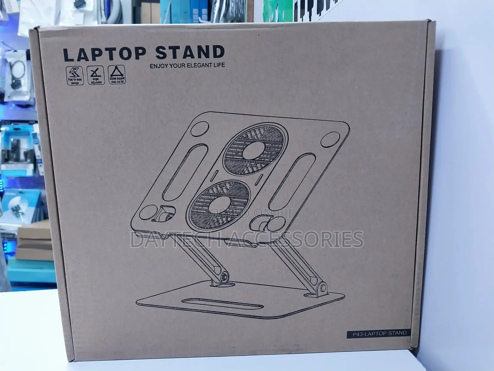 Height Adjustable Laptop Stand With Fans Includes Usb-A