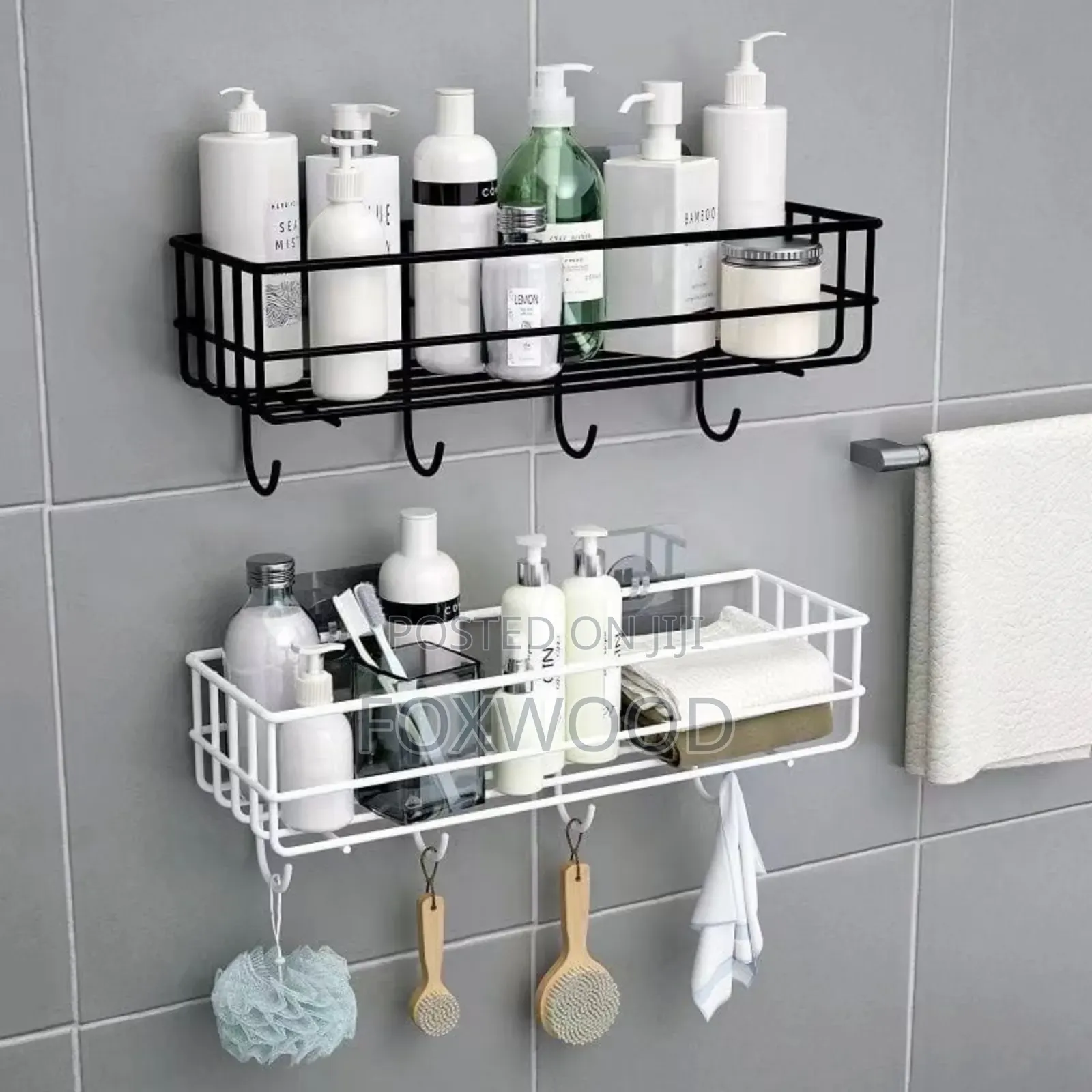 Bathroom Shelf Storage Rack /Organizer With Hooks