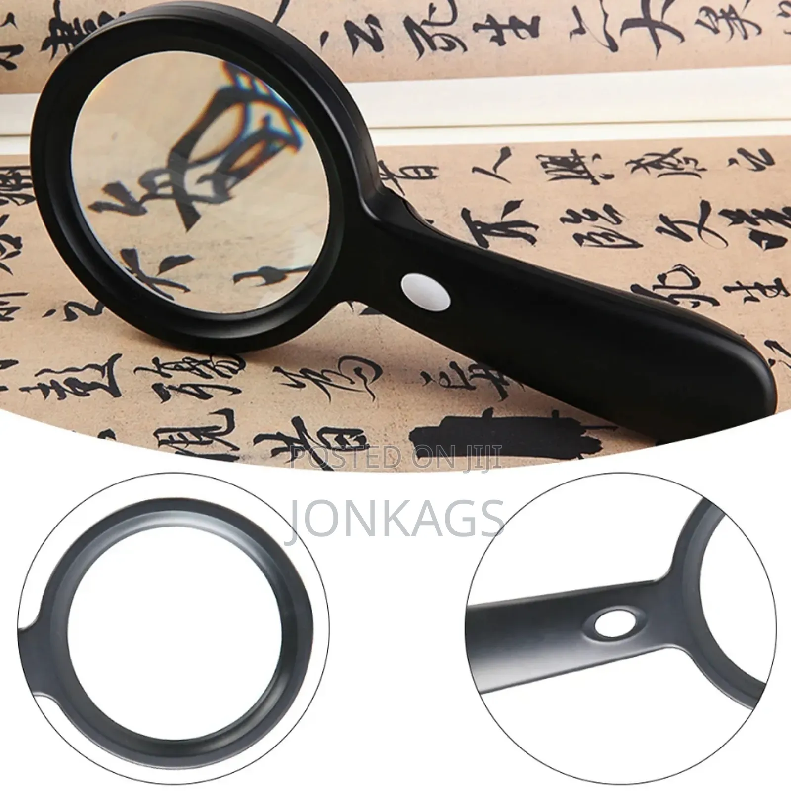 90mm Hand-held Magnifying Glass With 12 LED Lights