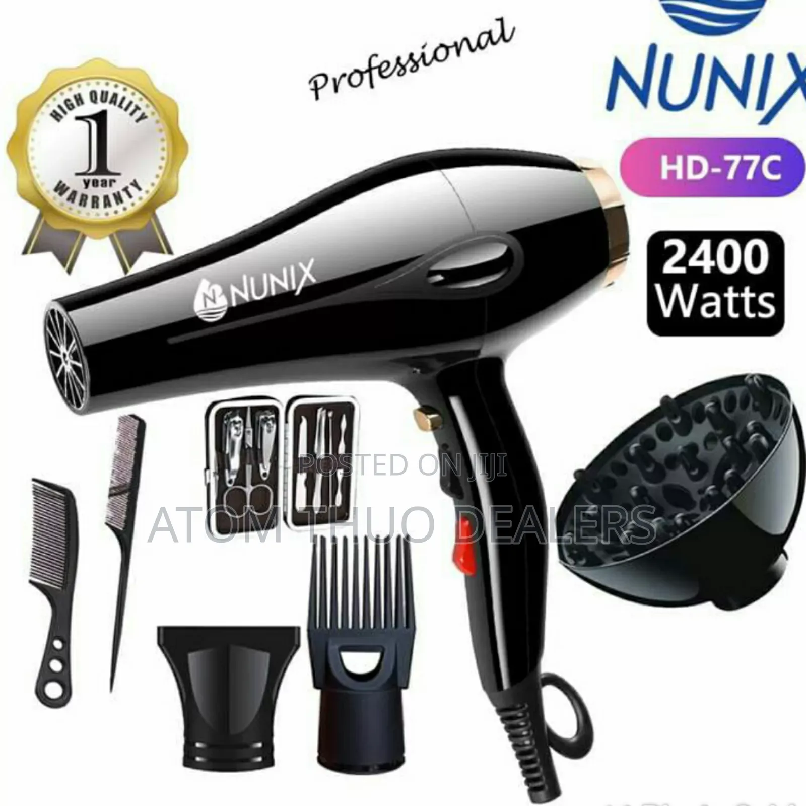 HD-77C Nunix Commercial Blowdry With Accesories 2400watts