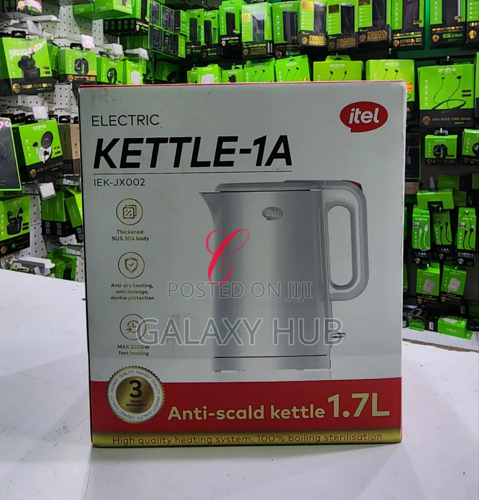 Itel Kettle-1a Iek 2,000w 1.7l Anti-scald Electric Kettle