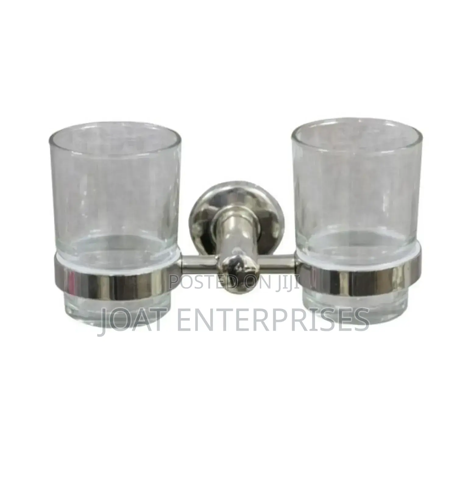 Silver Double Tooth Brush Holder