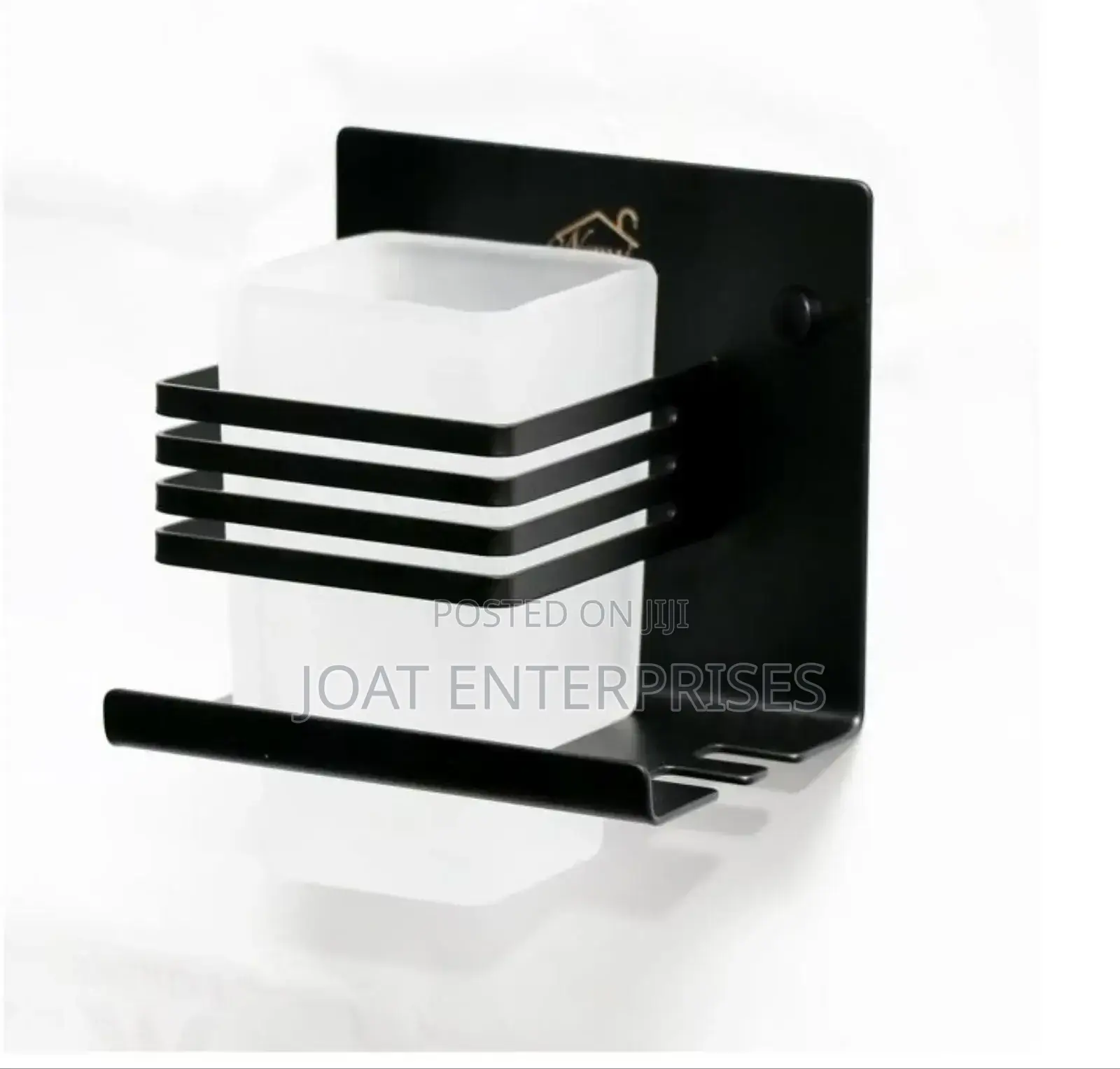 Black Tooth Brush Holder Single