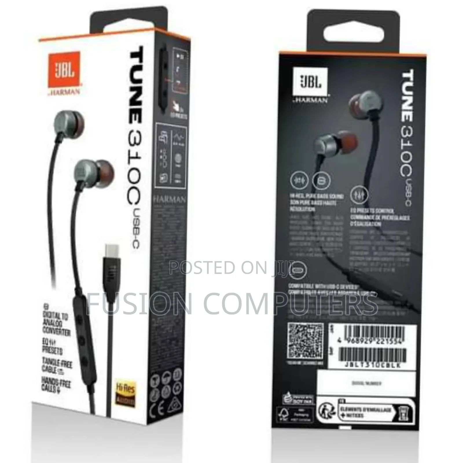 JBL Tune 310 Wired USB-C in-Ear Headphones