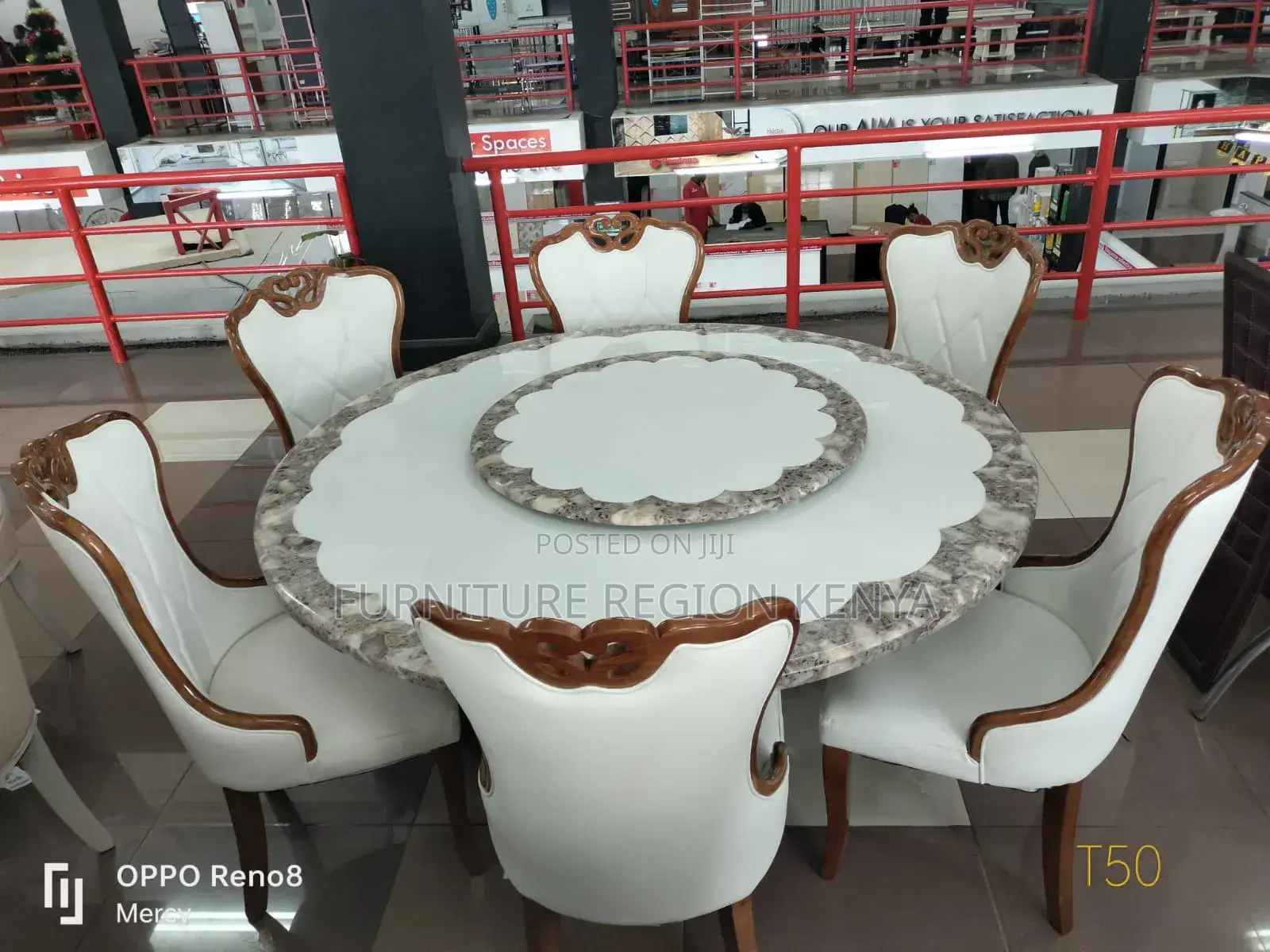 Six Seater Marble Dining Table