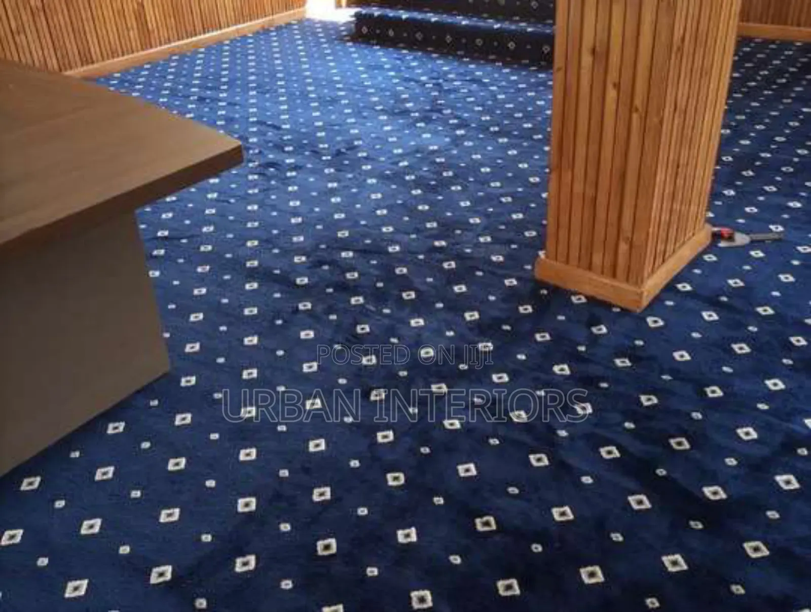Executive Navy Blue Pattern Carpet
