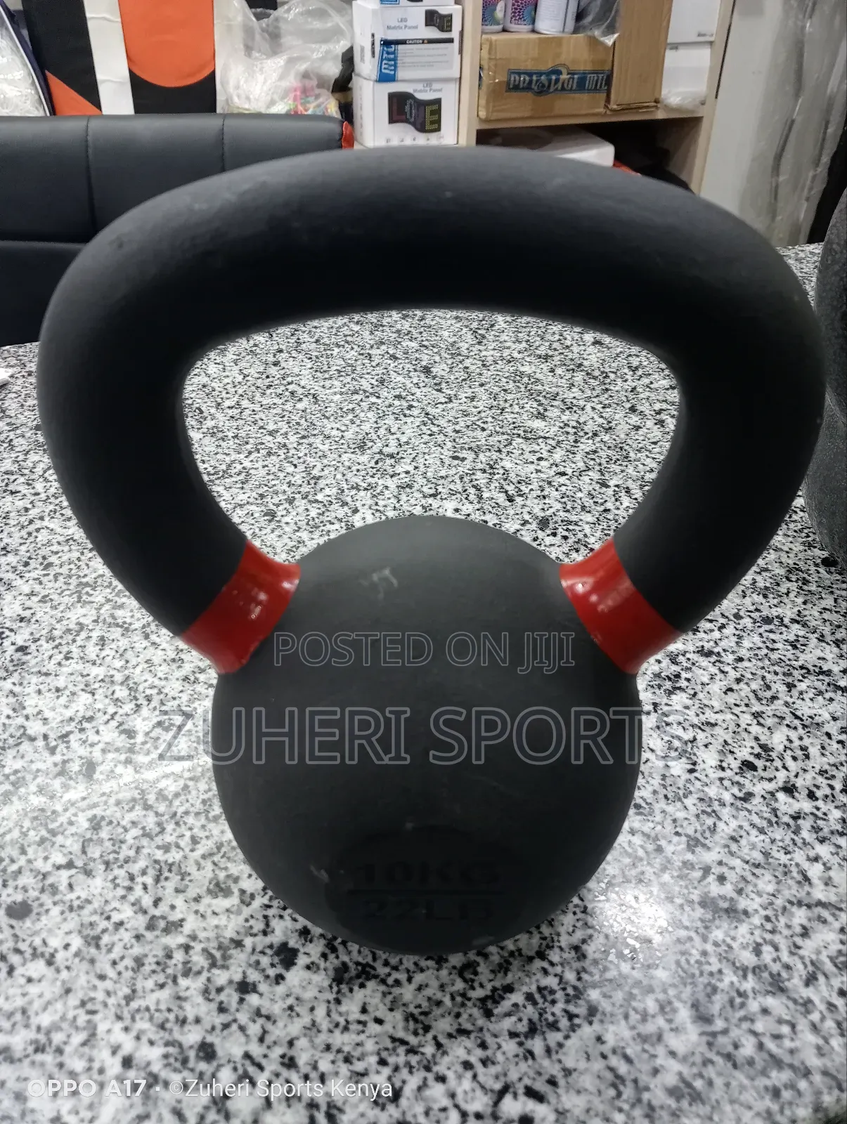 10kg Cast Iron Kettlebell Black Heavy Duty