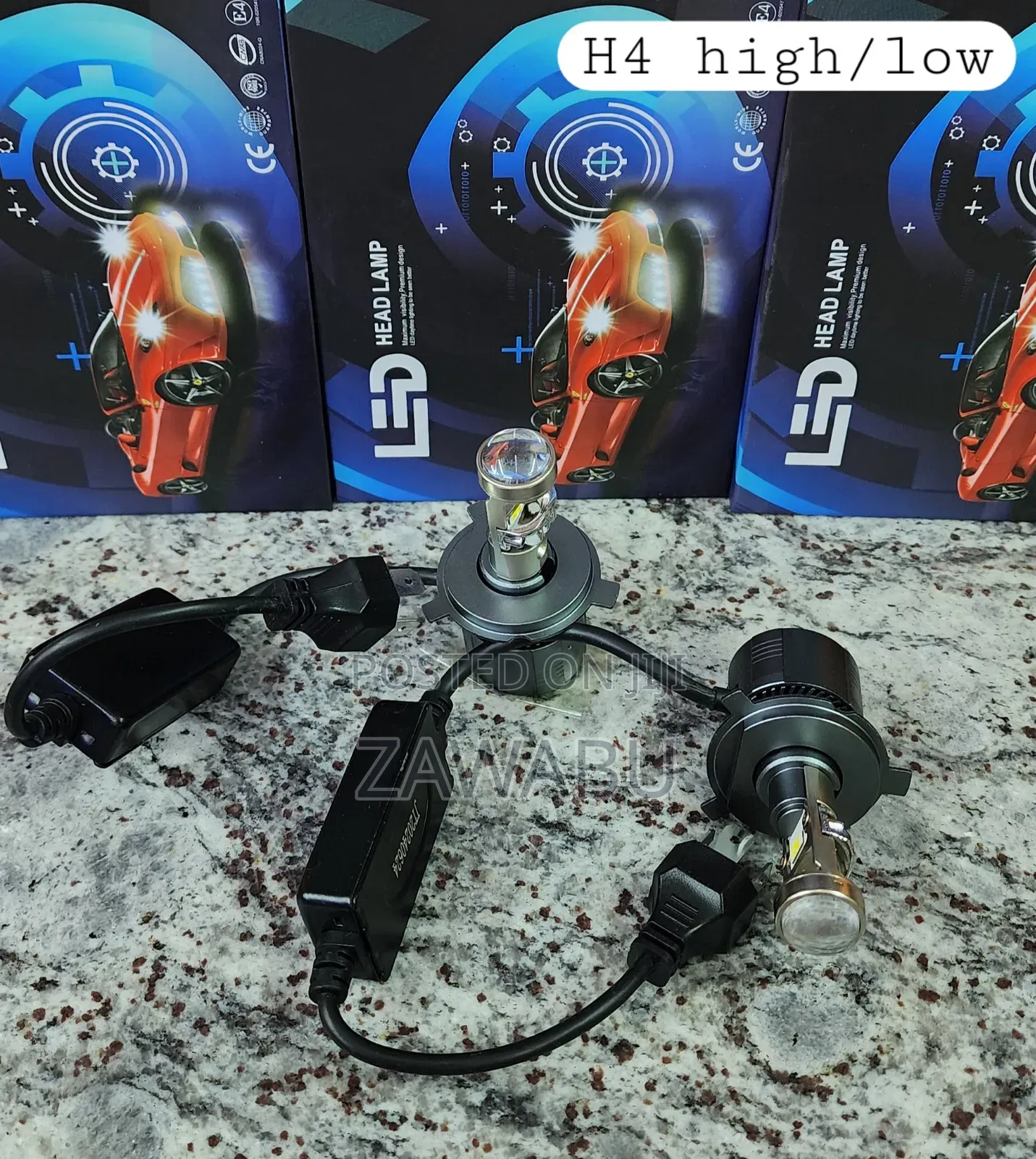 H4 LED Projector Headlight Bulbs High/Low