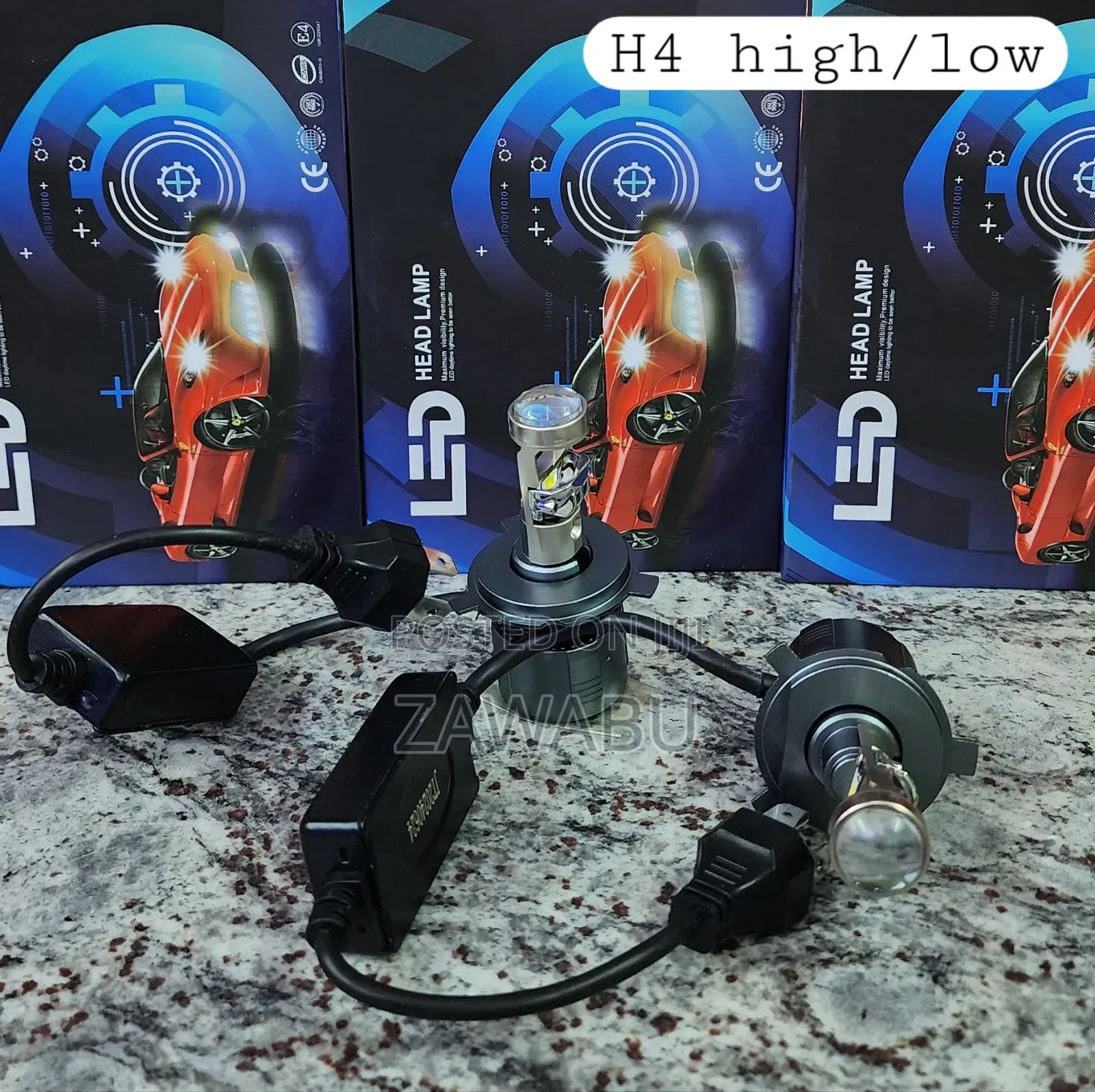 H4 LED Projector Headlight Bulbs High/Low