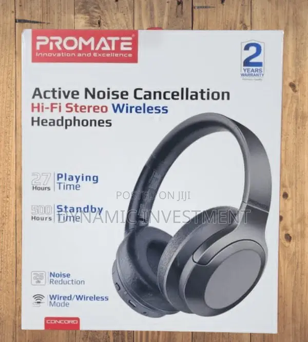 Promate Wireless Headphones, Hi-Fi Active Noise Cancelling