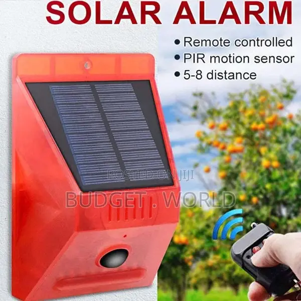 Solar Led Alarm Security Light, Motion Detector, 129db Sound