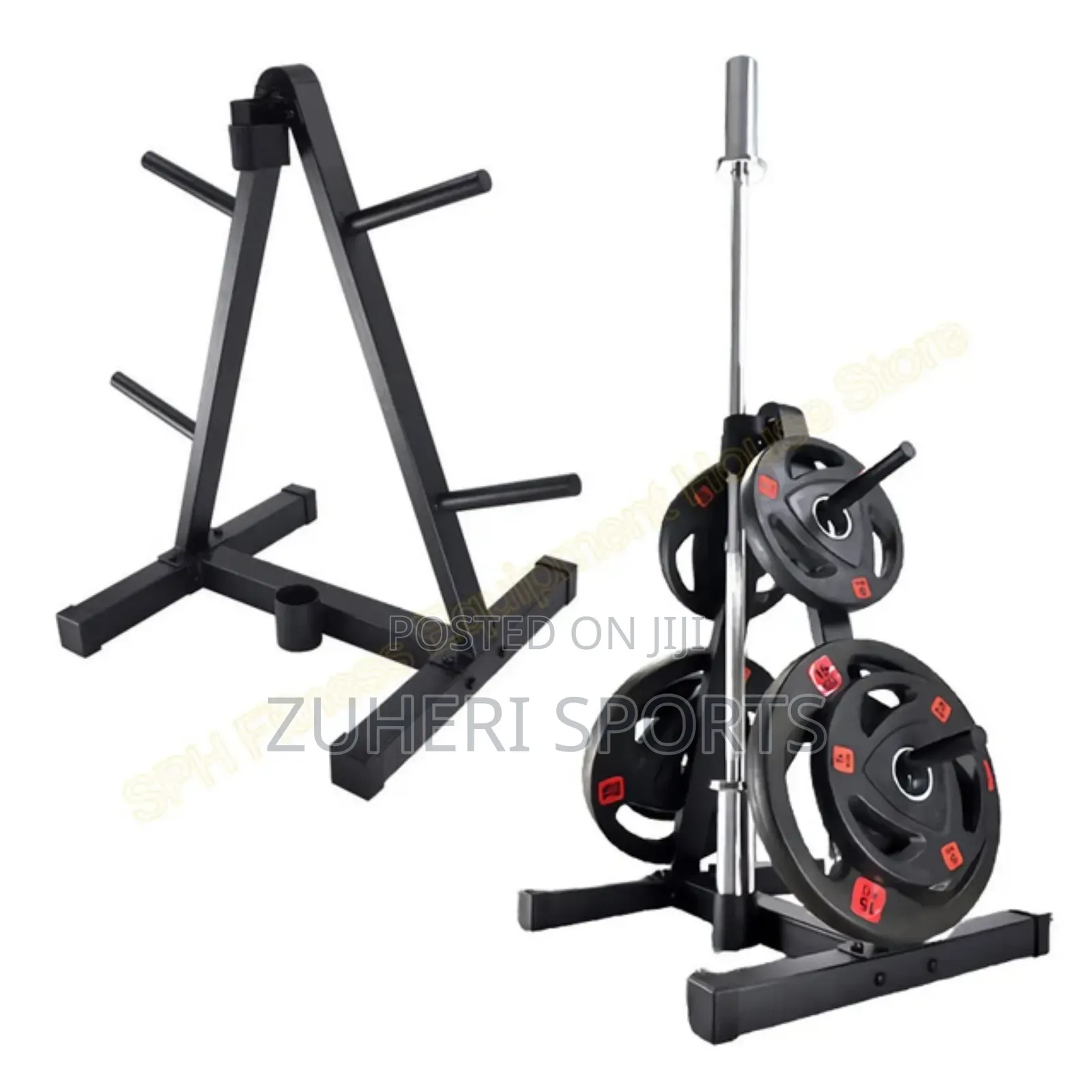 Plate Rack Weight Rack for Olympic Plates and Barbell