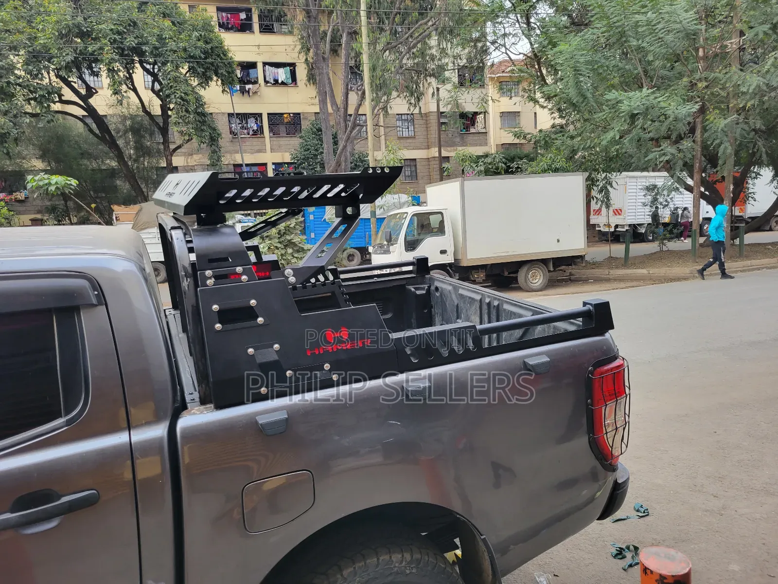 Toyota Hilux Combat Roll Bar and Roof Basket Black Roll Bar