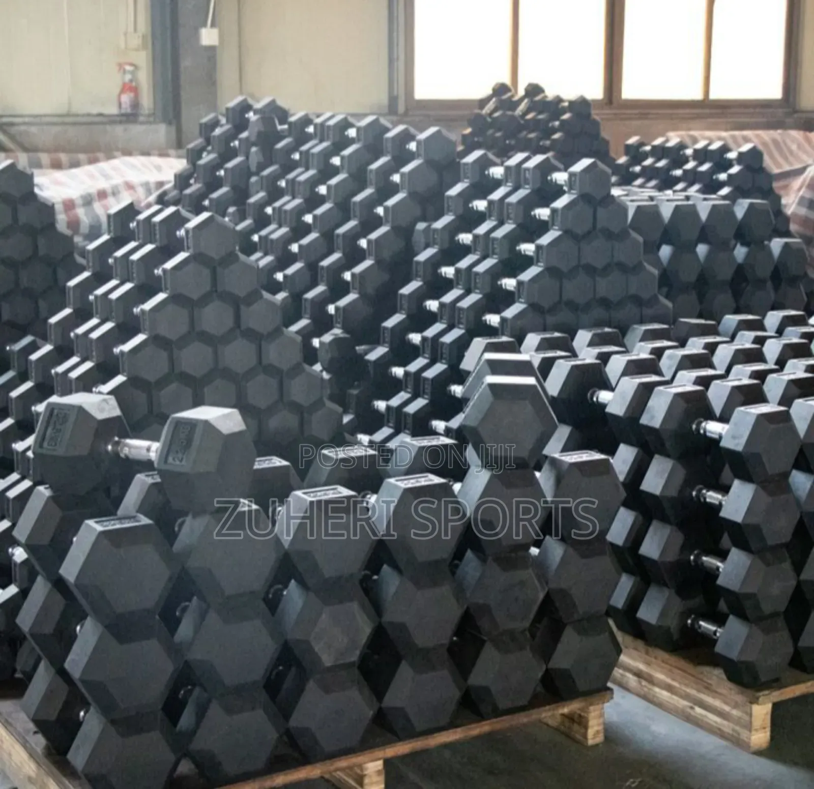 Hexagon Dumbbells Steel Rubber Coated 2kg - 50kg Wholesale