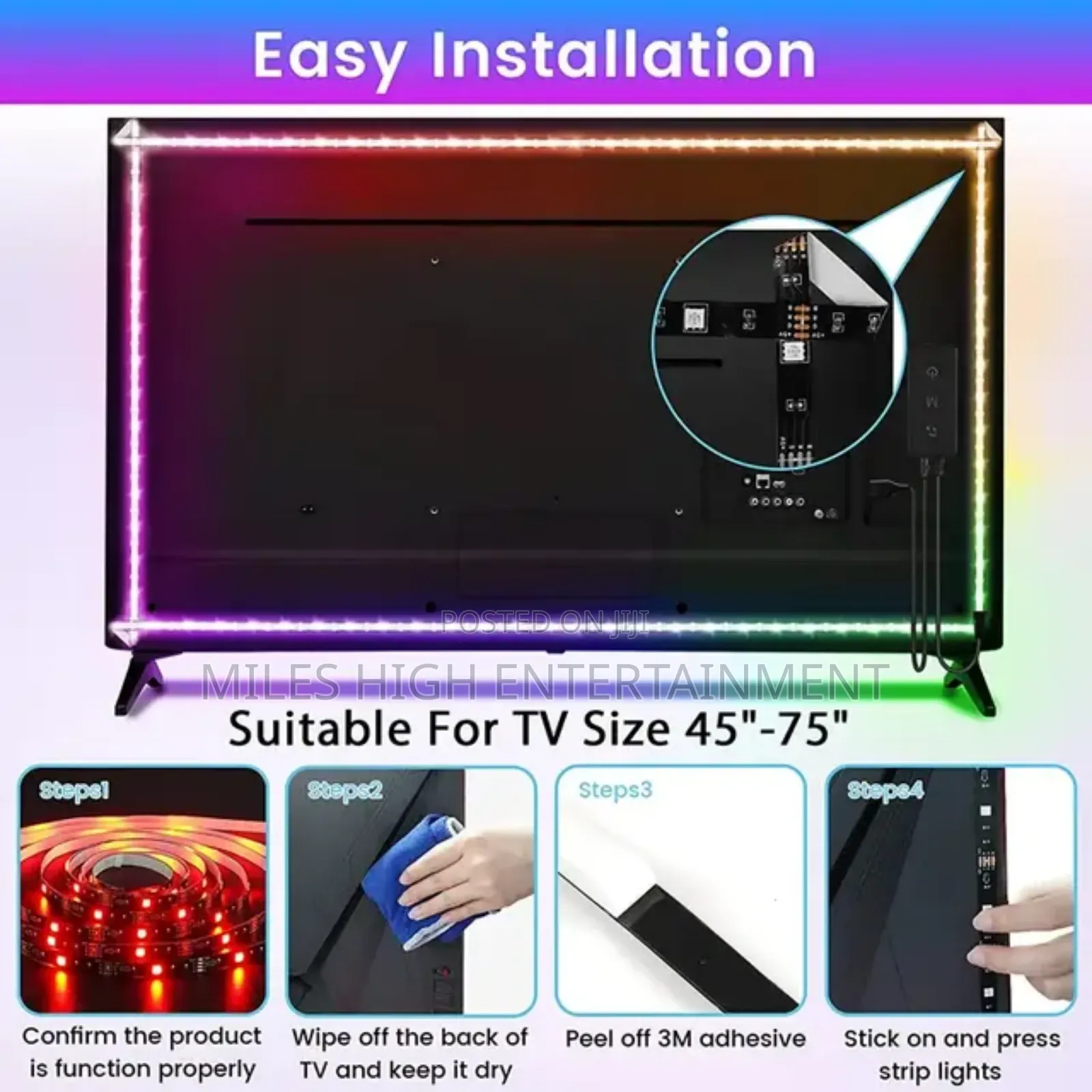 RGB TV Lights For Behind With Free Corner Connectors