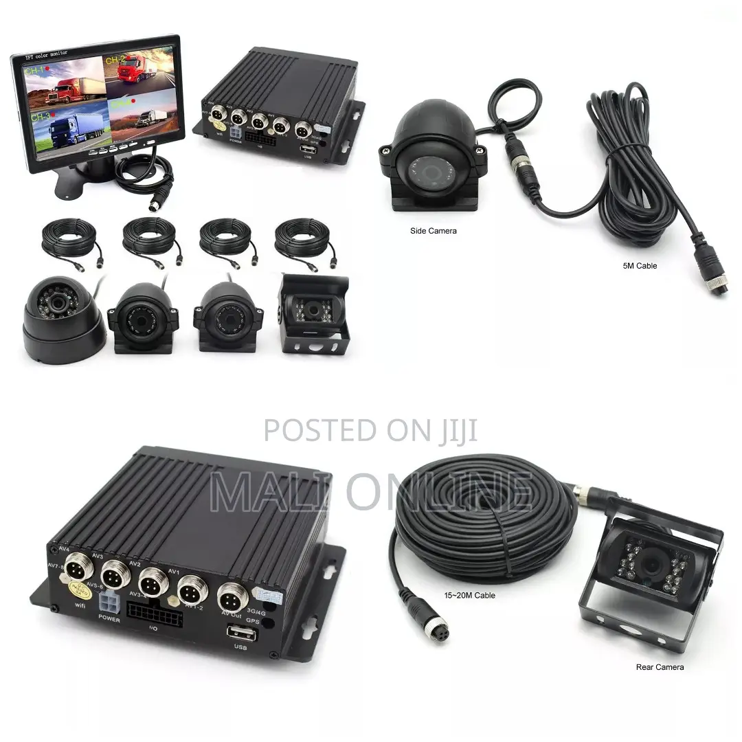 4CH Car DVR Cameras With 7 Inch LCD Screen Monitor