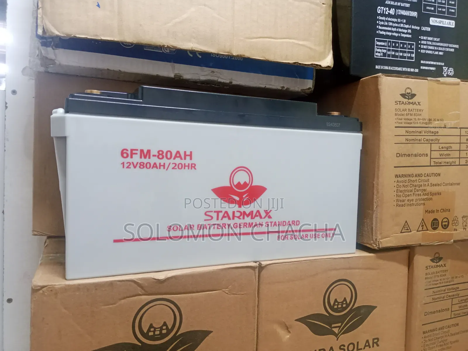 Starmax 6fm- 80ah 12V 20hr Solar Battery