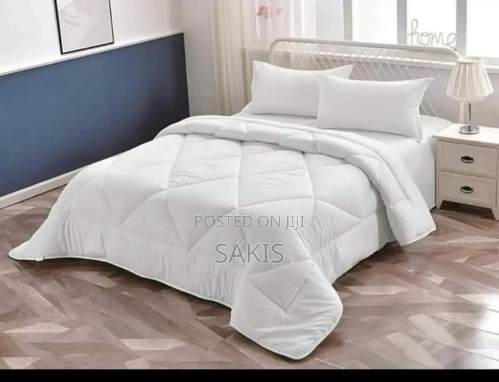 Queen Size [5*6] White Duvet With 1 Bedsheet, 2 Pillow Cases