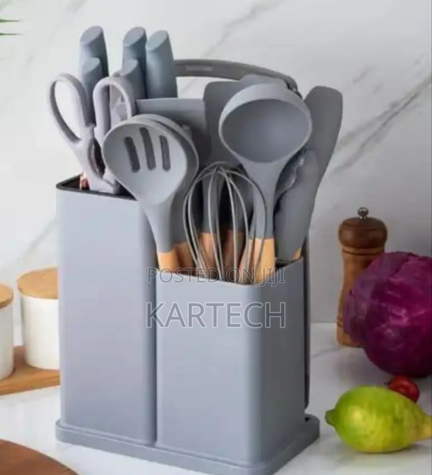 19pcs Silicon Spoons - Gray