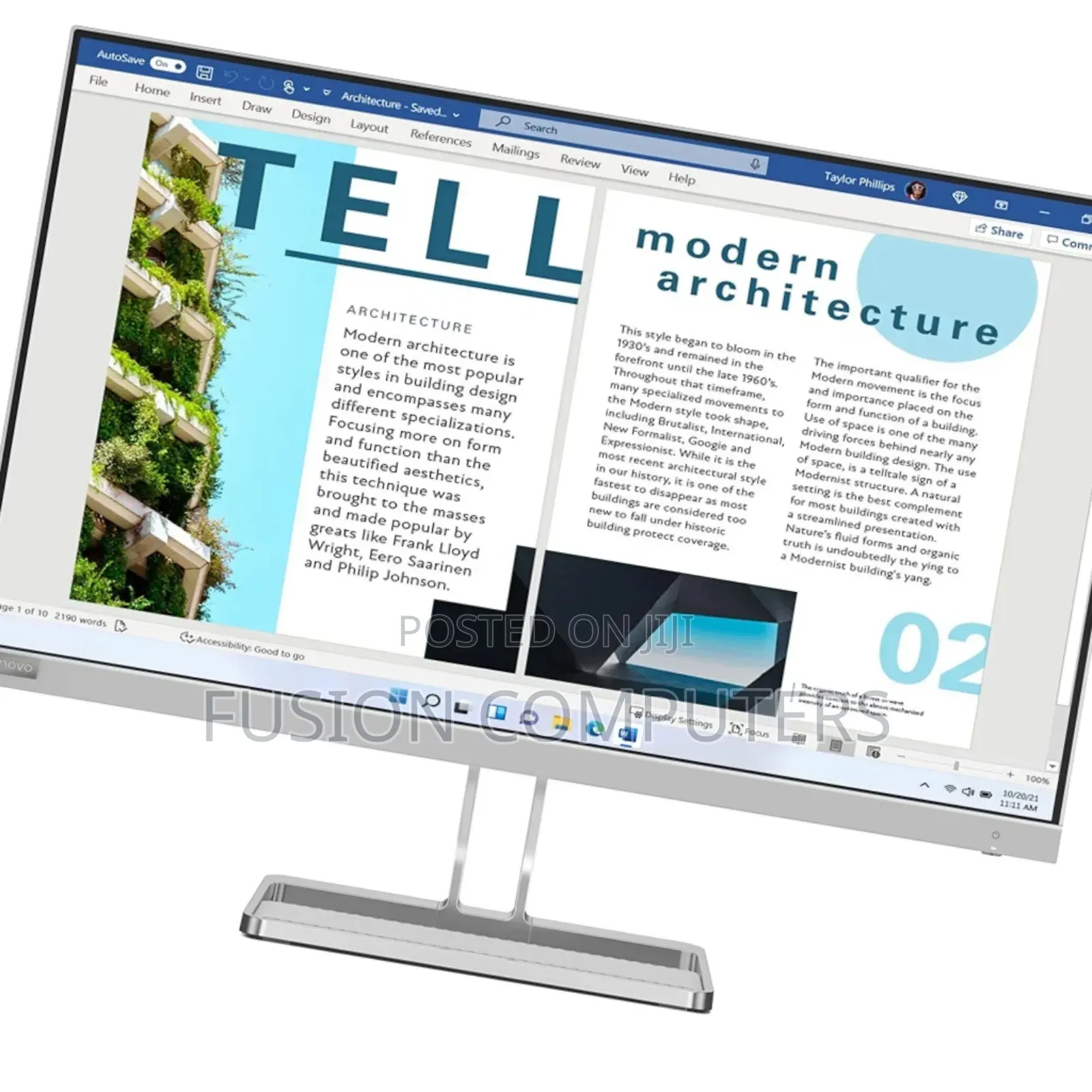 Lenovo L-Series 27 Inch (68.6cm) FHD IPS Ultraslim Monitor