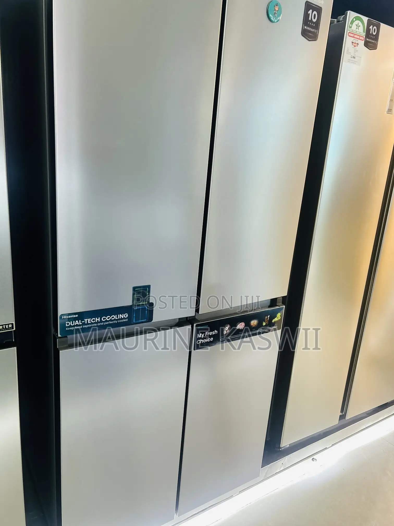 Hisense 470 Liters Frost Free 4 Door Fridge,Silver