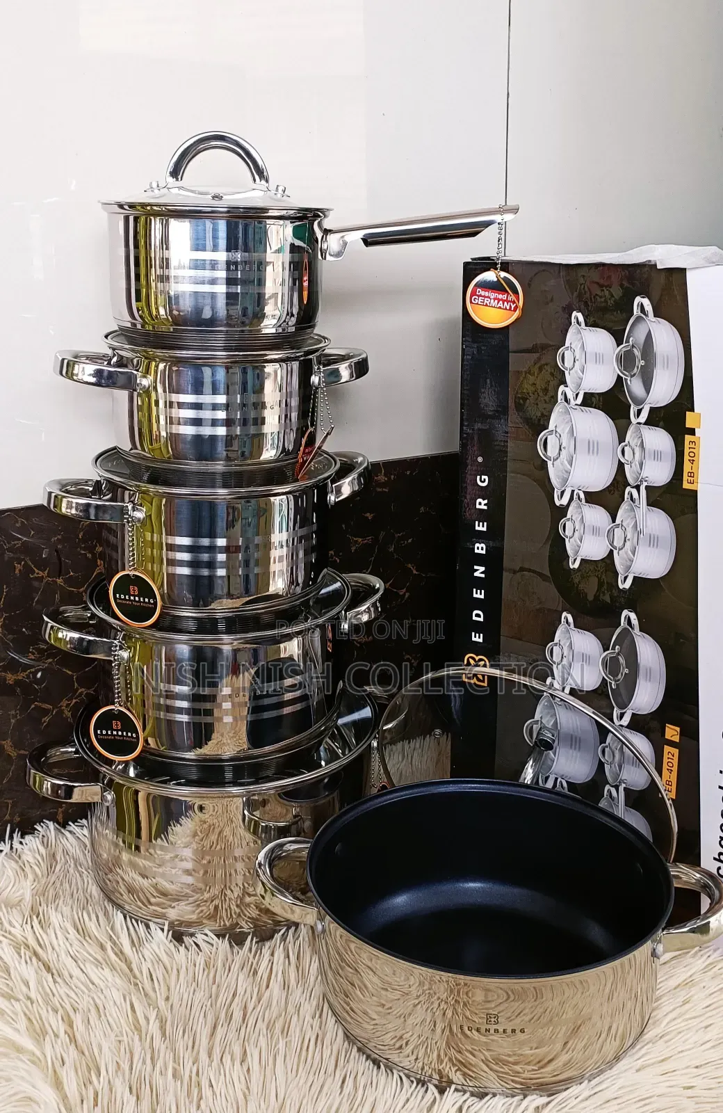12 Piece Edenburg Stainless Steel Cookware Set