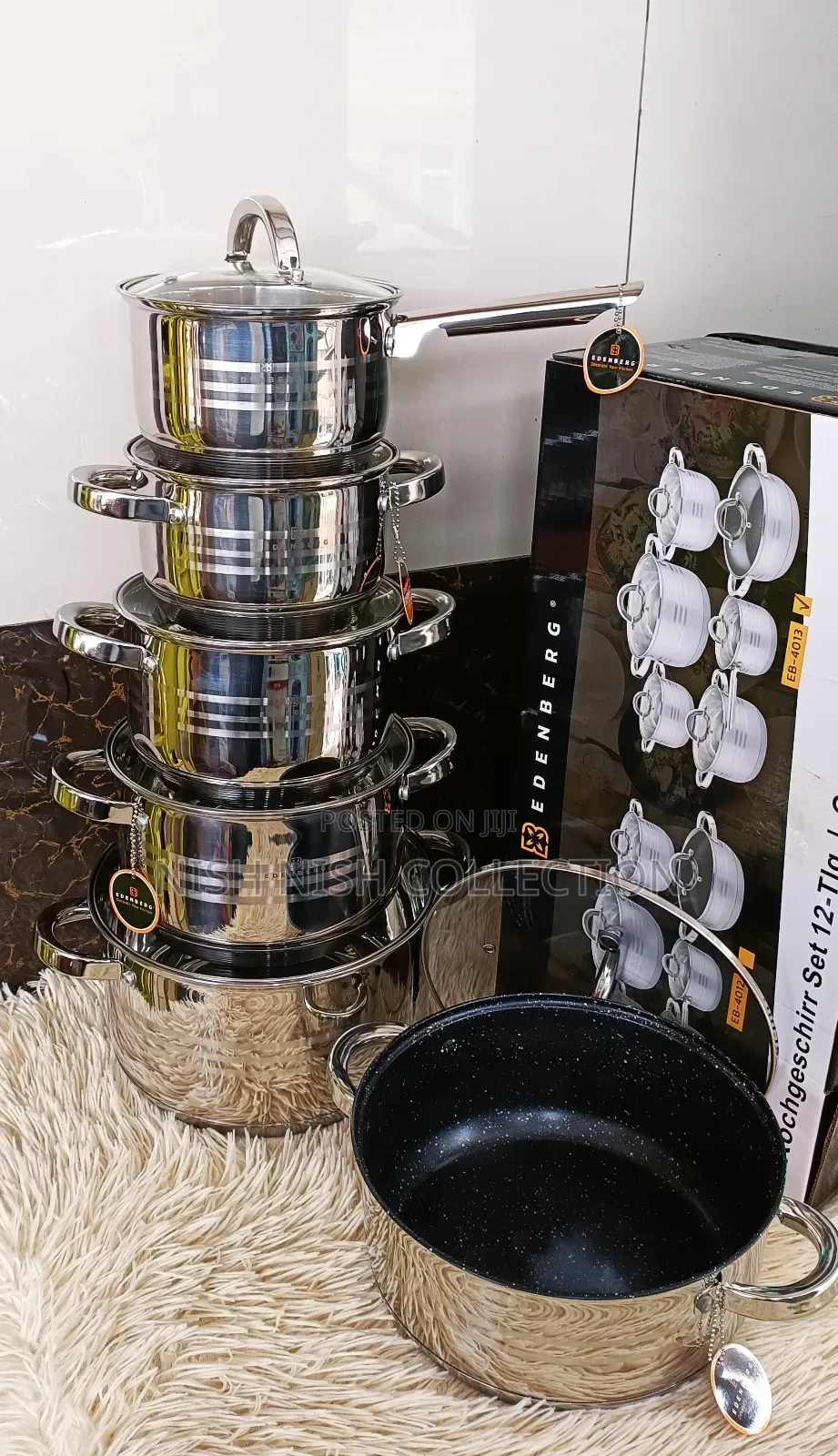 12 Piece Edenburg Stainless Steel Cookware Set