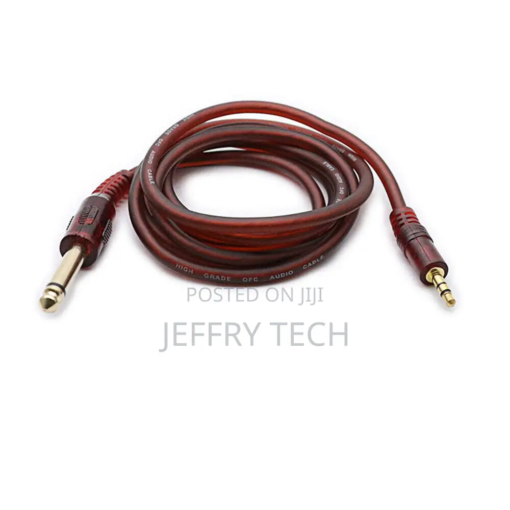 1.8metre 3.5mm 1/8" Male to 6.35mm 1/4" Male TRS Stereo