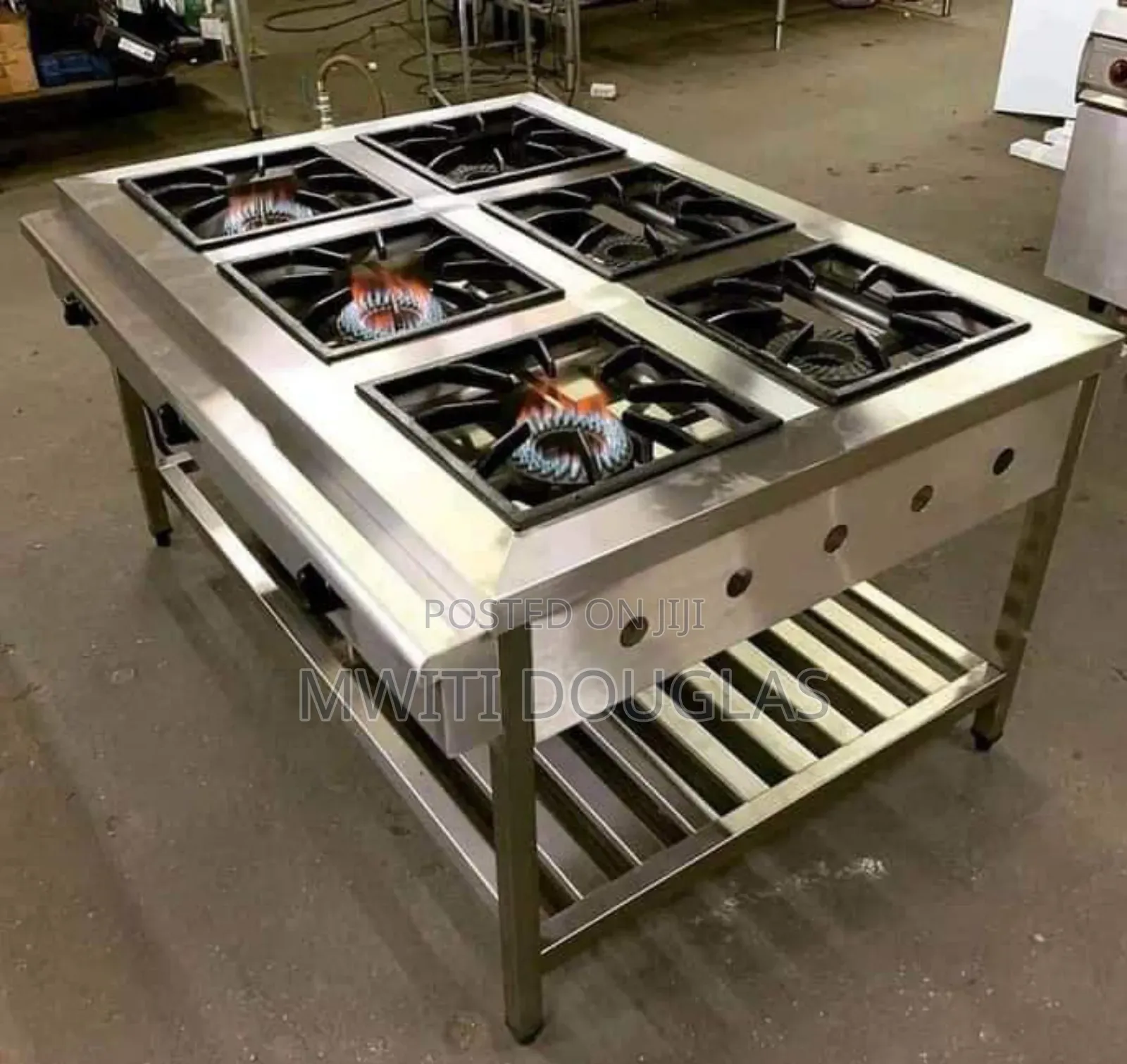 Undershelved Dynamic Four Burner Gas Cooker ,Stainless