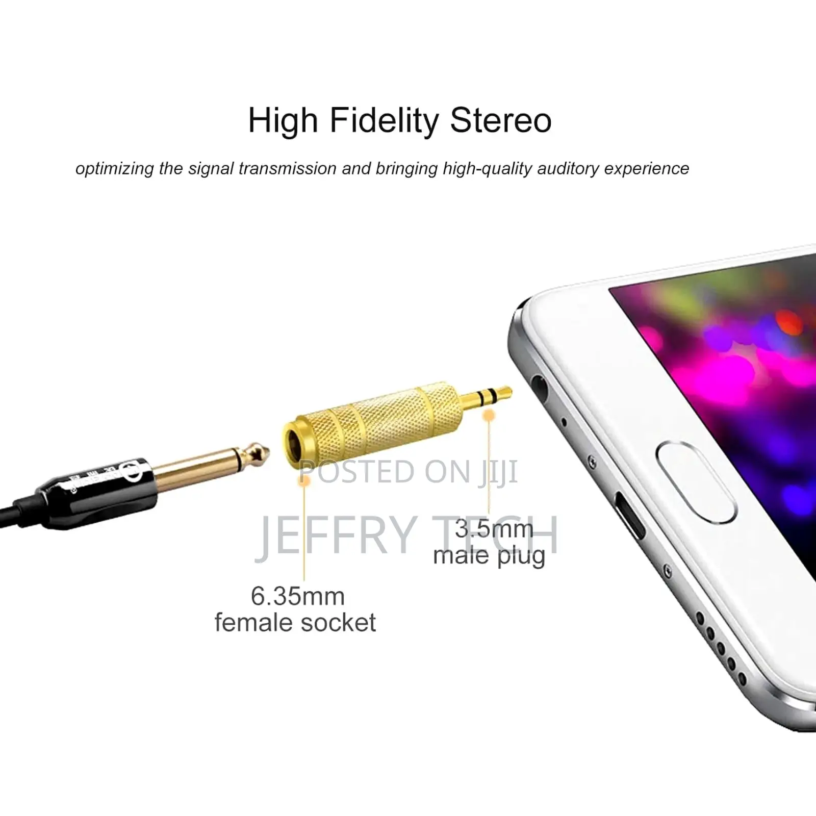Microphone Headphone Adapter 3.5mm Male to 6.35mm Female