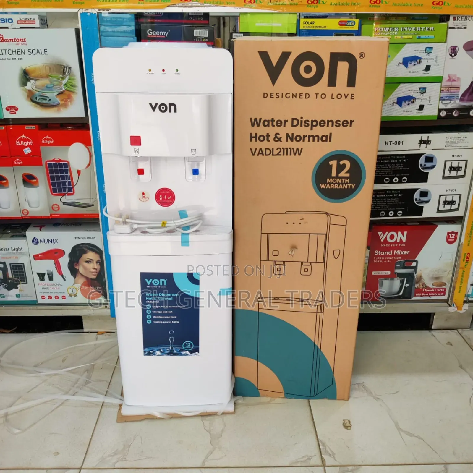 Von Hot and Normal White Water Dispenser(New Design)