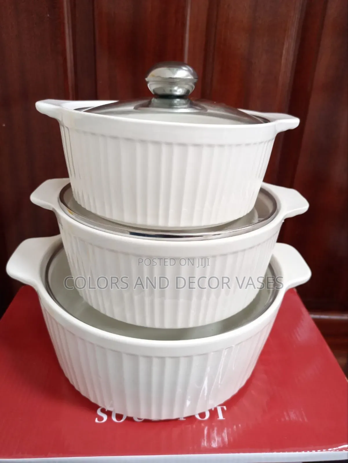 3pcs Casserole 
1,2,3ltrs Respectively 

