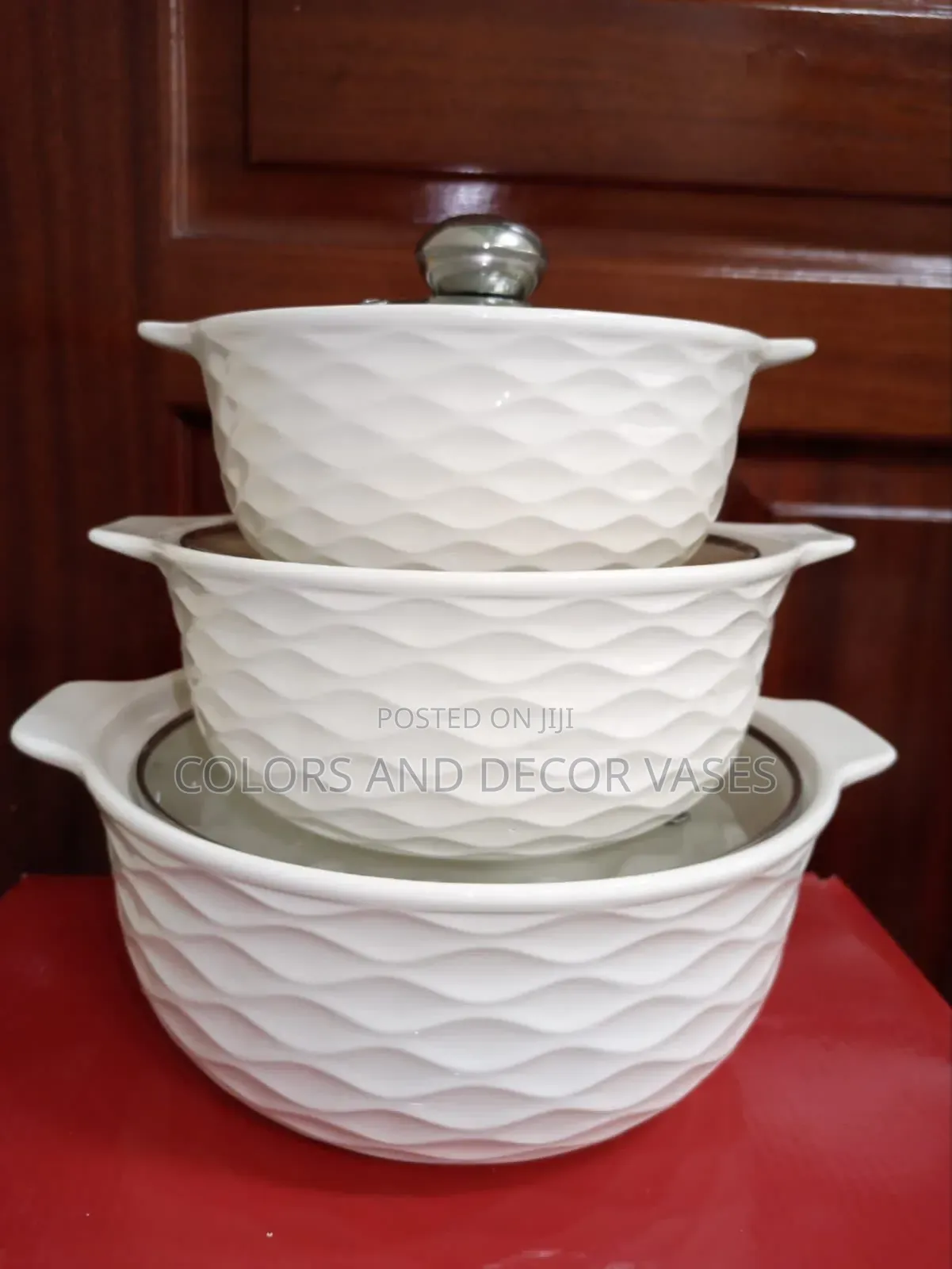 3pcs Casserole 
1,2,3ltrs Respectively 
