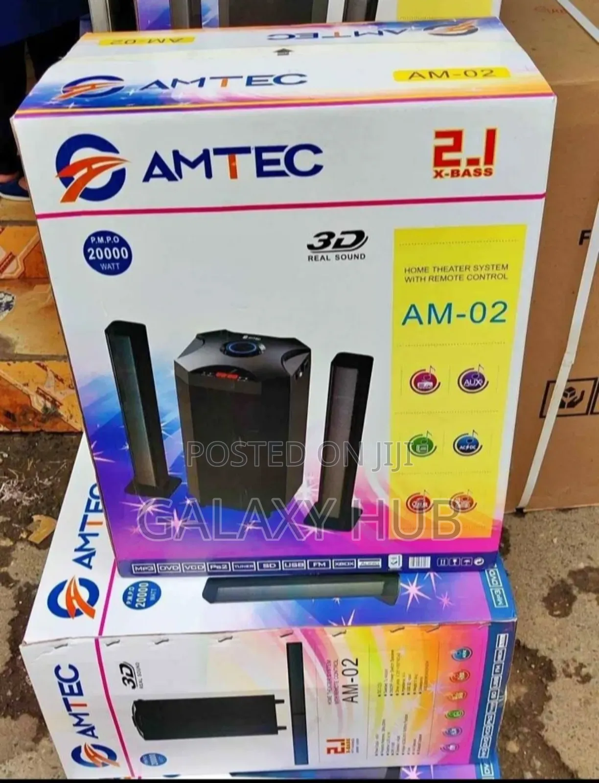 Amtec Am-02 2.1ch Multimedia Speaker Bt/Usb/Sd/Fm - Black