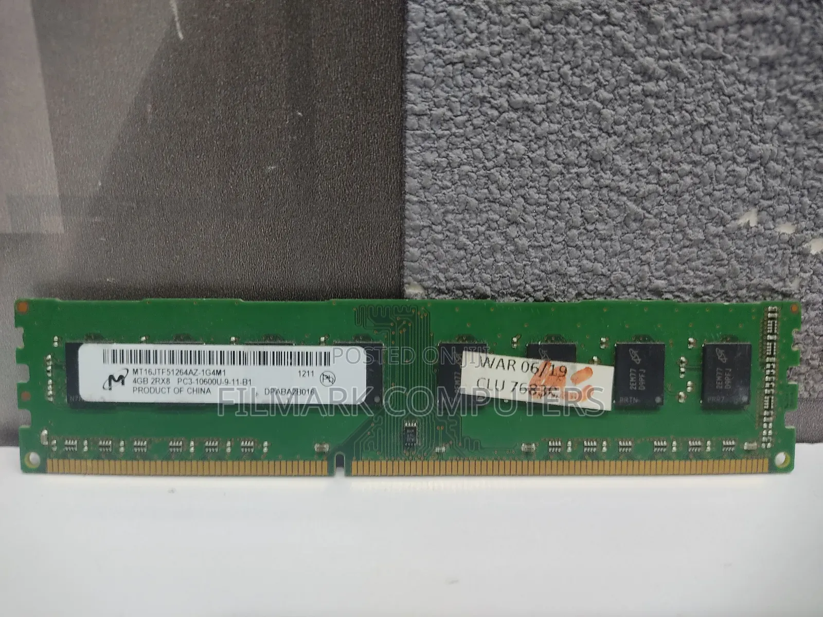 Micron 4GB 2RX8 PC3-10600U-9-11-B1 Desktop Ram