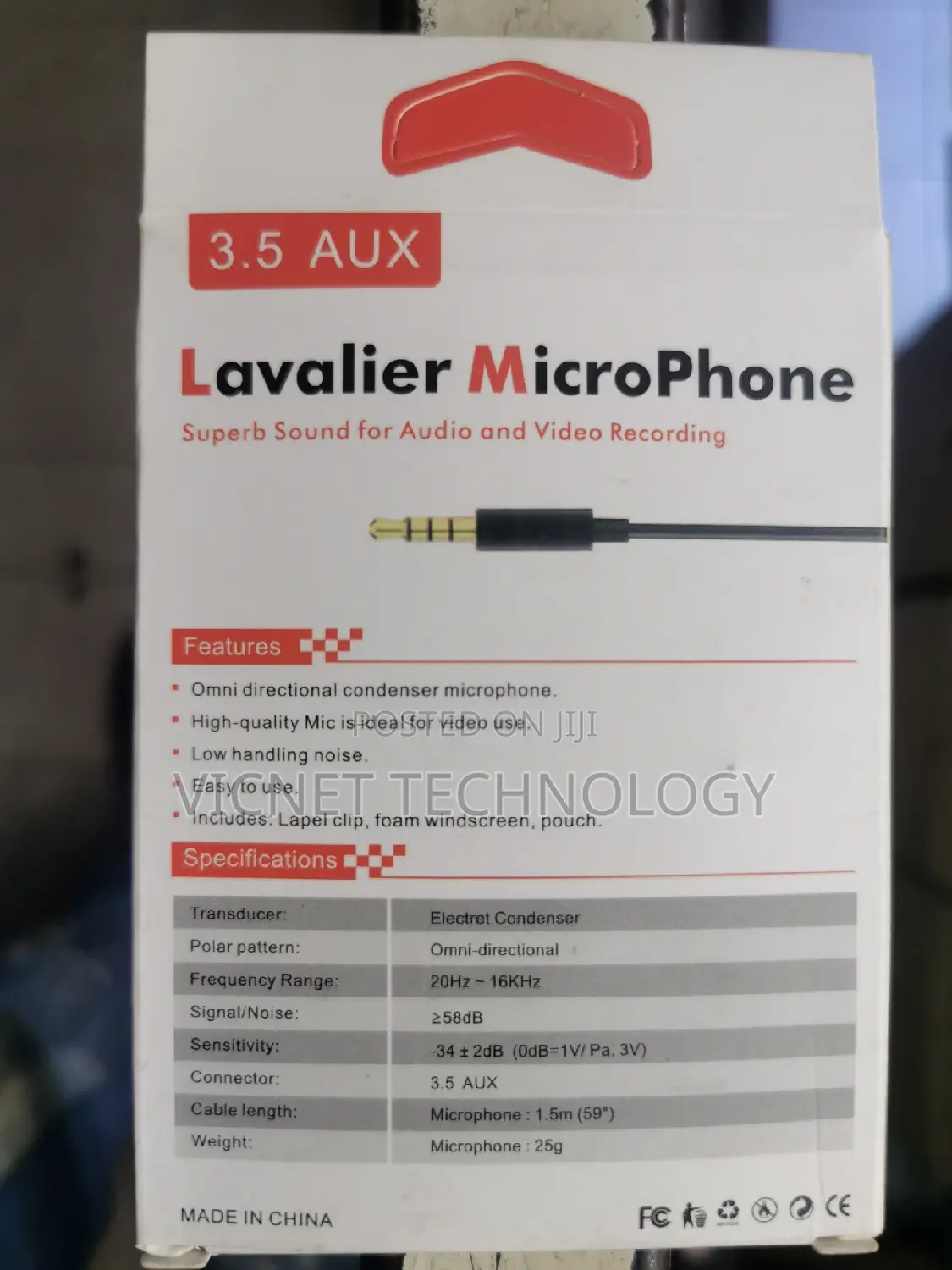 HIFI VOICE 3.5mm Jack Pin Lavalier Microphone