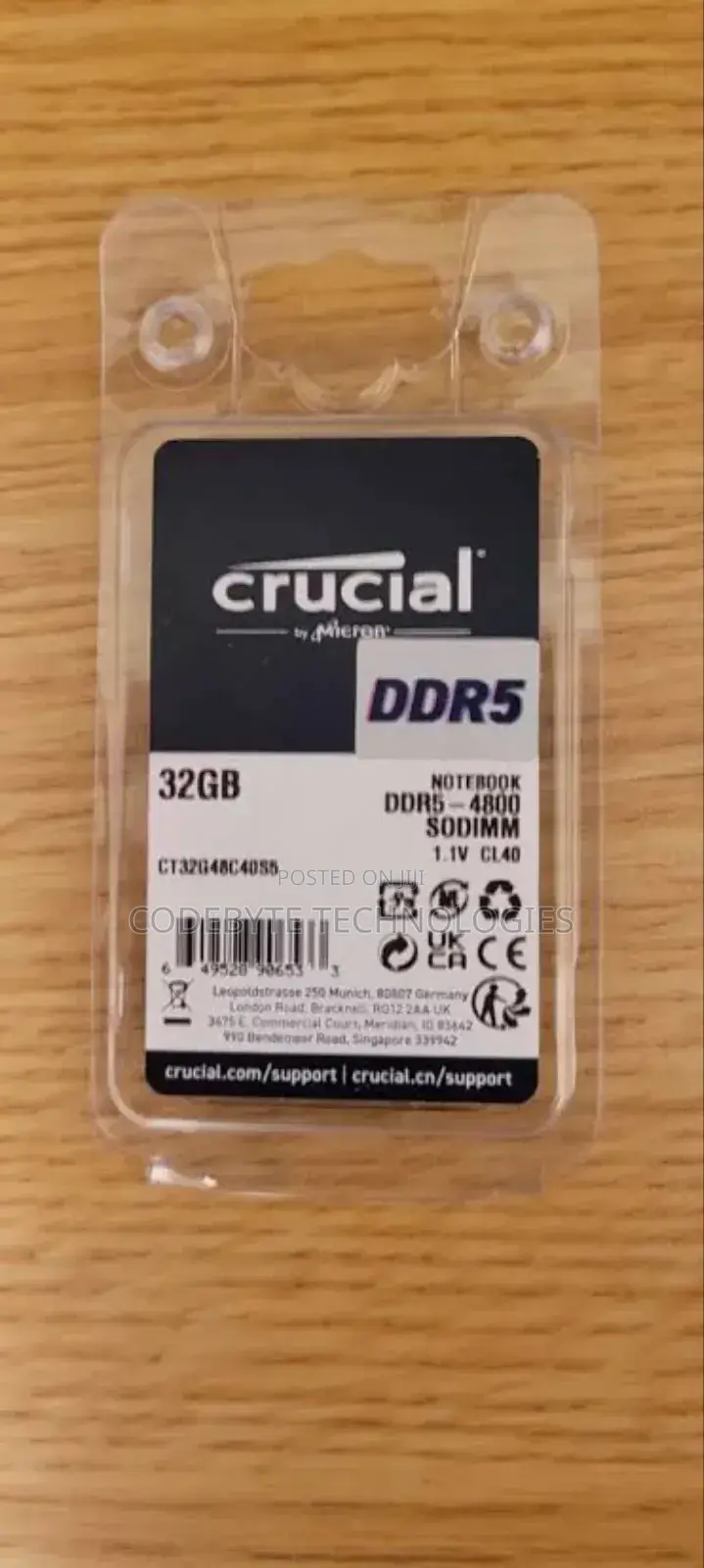 Crucial Laptop RAM DDR5 32GB 4800