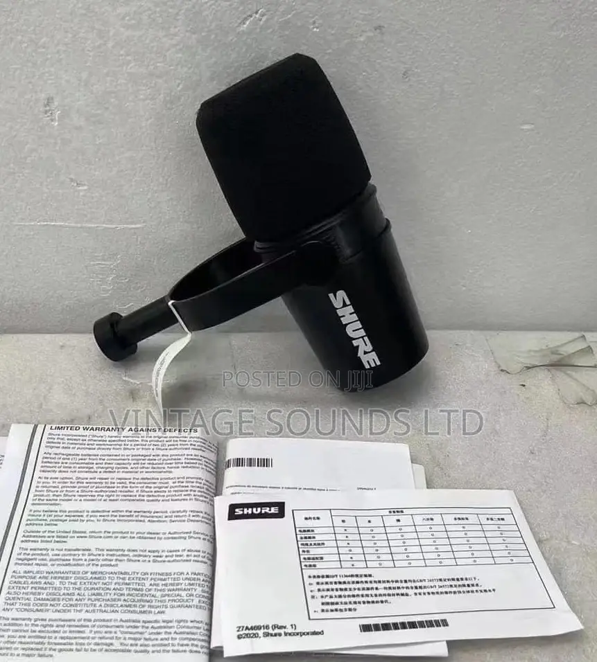 Shure Mv7x XLR Podcast Vocal Recording Microphone