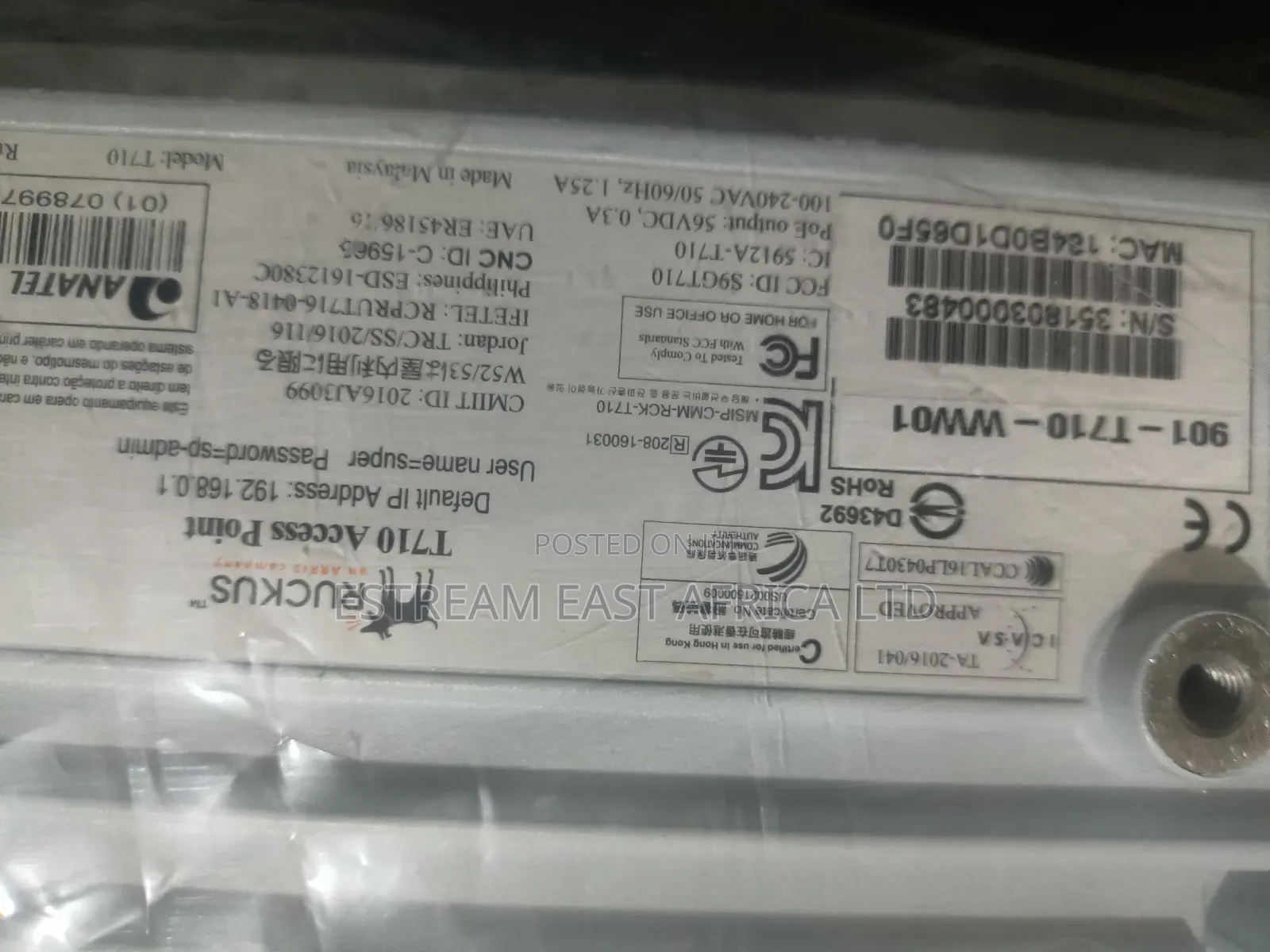 Ruckus T710 Ww01 802.11ac Wave2 4x4:4 Wifi Access Point