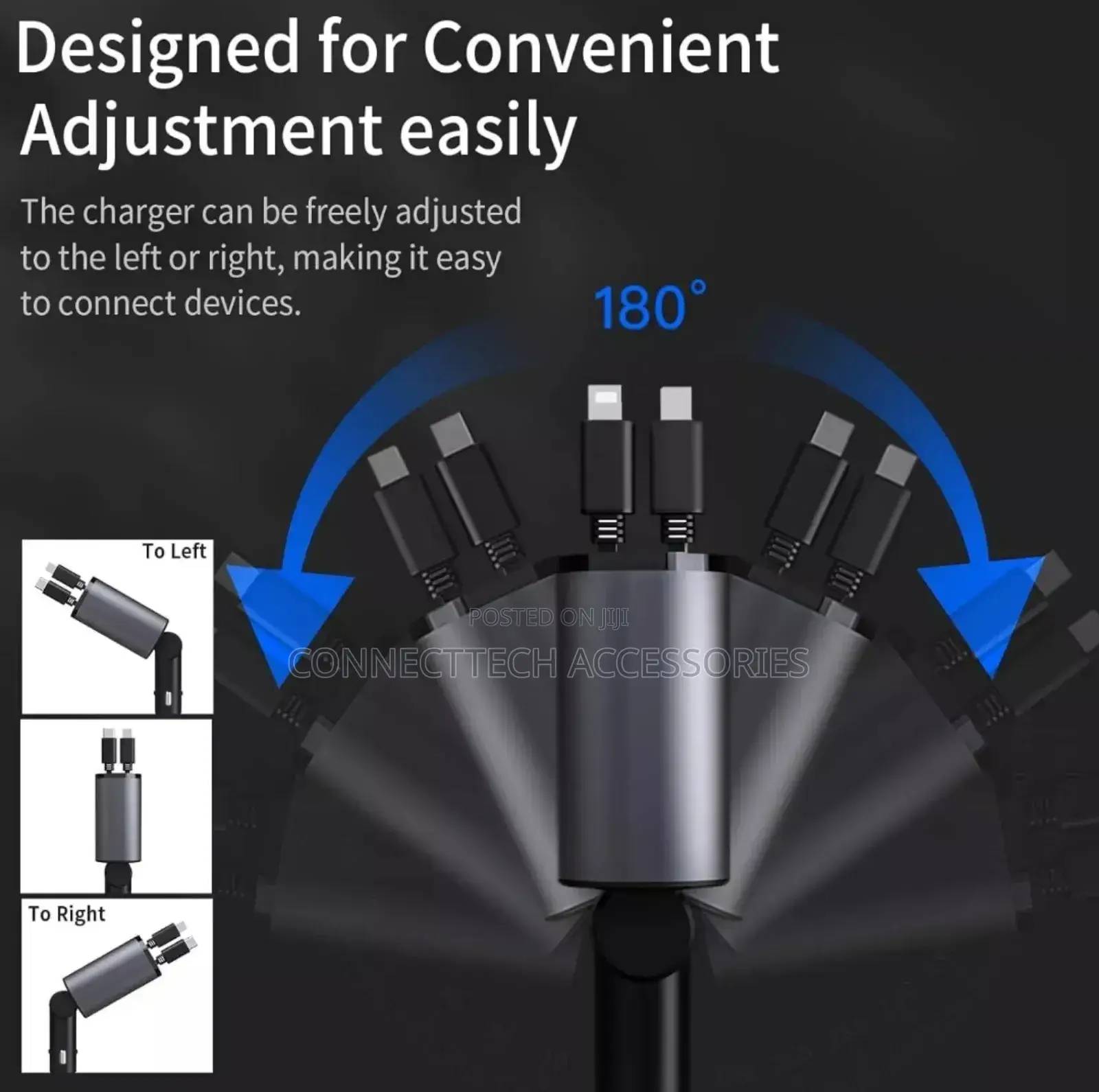 Green Lion 4 in 1 Retractable Car Charger