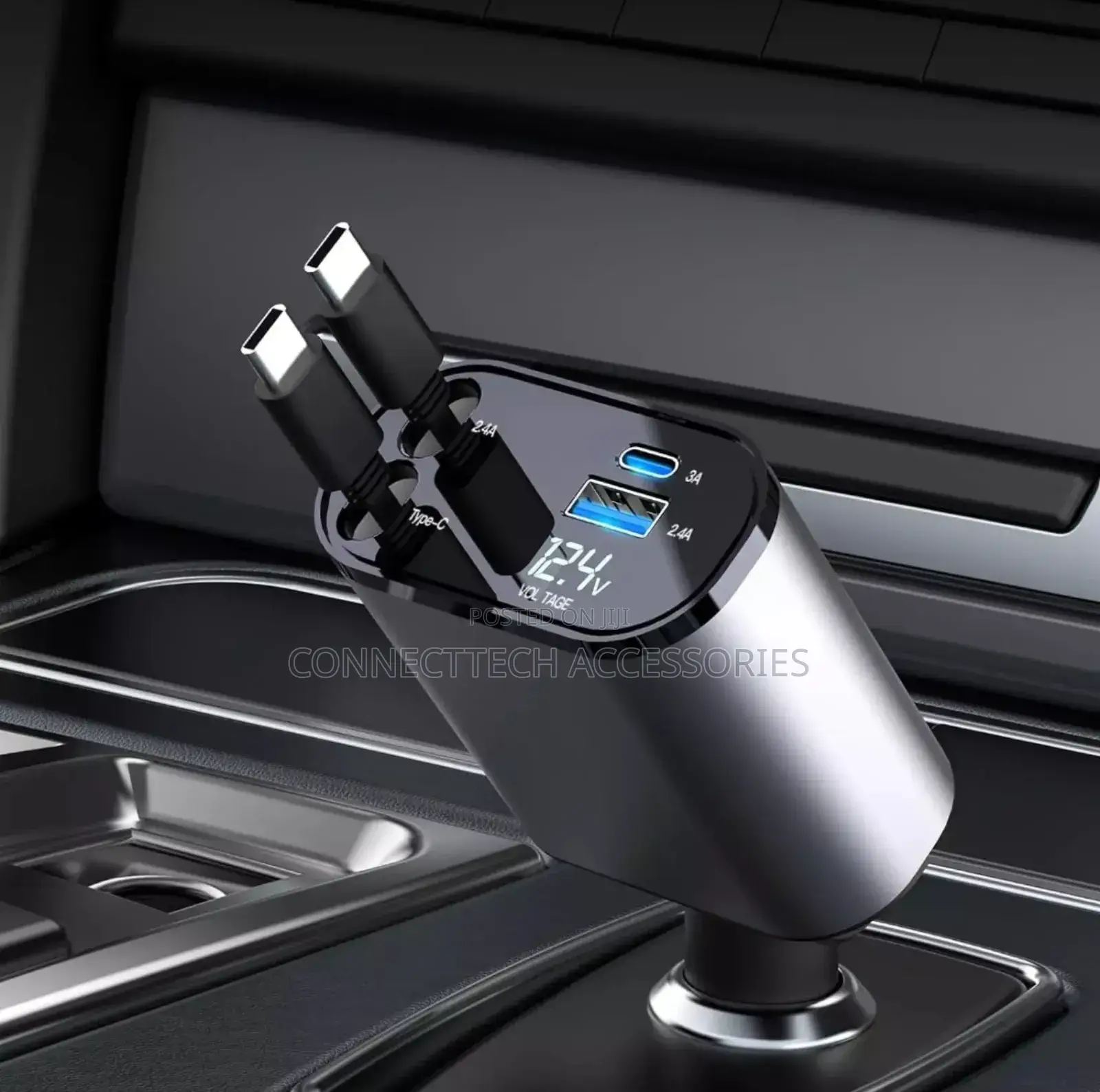 Green Lion 4 in 1 Retractable Car Charger