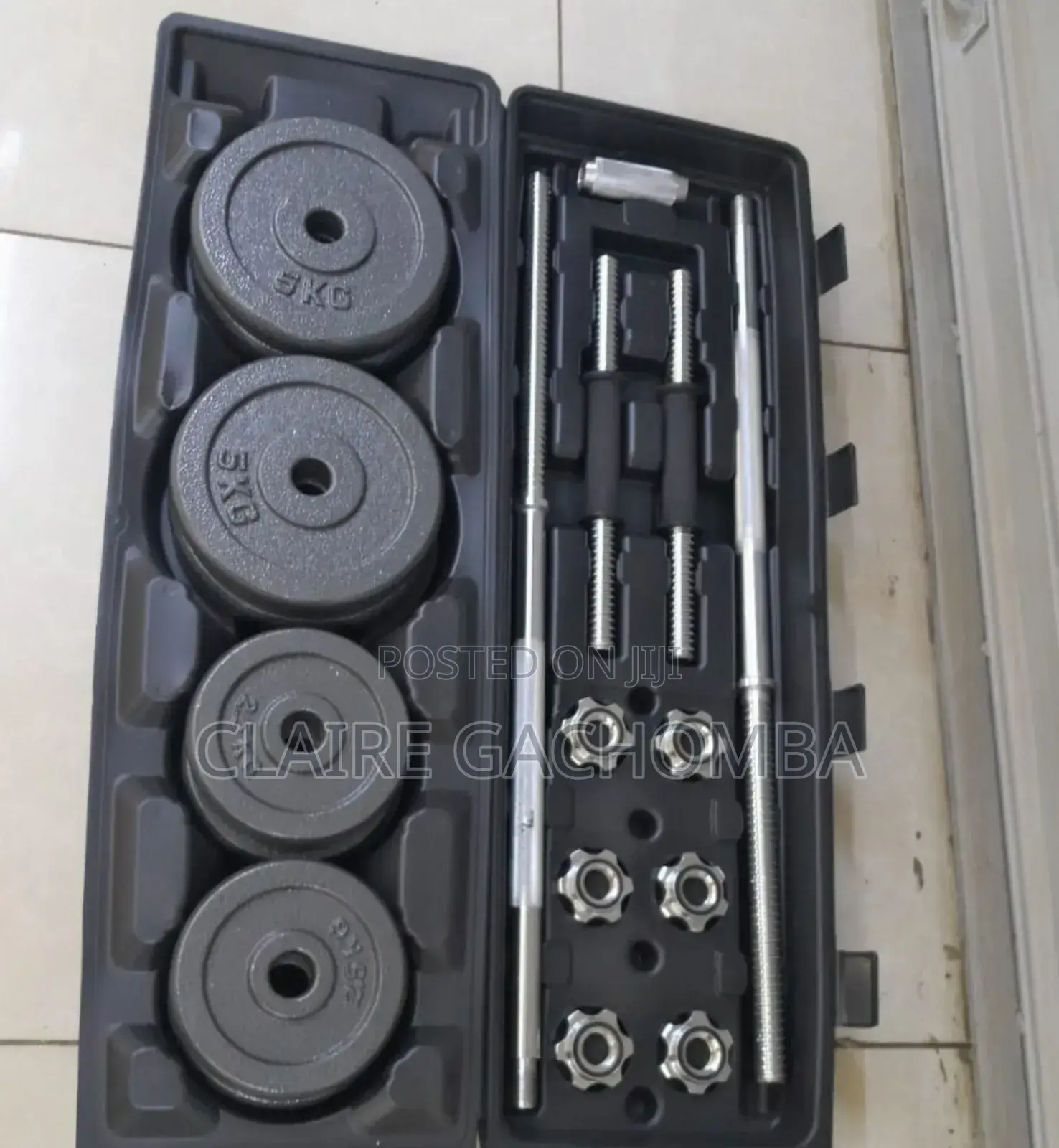Bodyfit Chrome 50kgs Set Dumbbells/Barbell